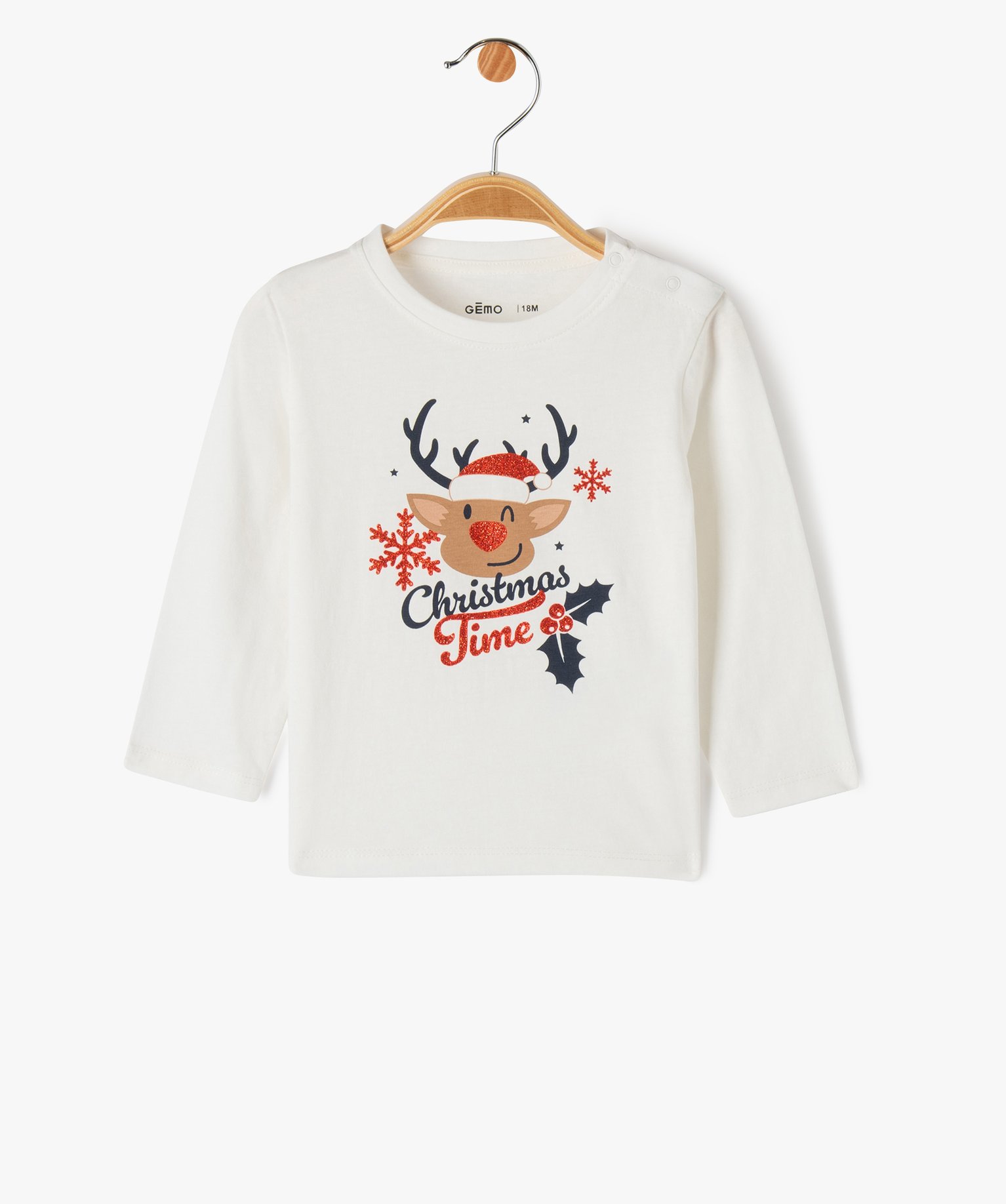 Tee-shirt à manches longues spécial Noël bébé - GEMO