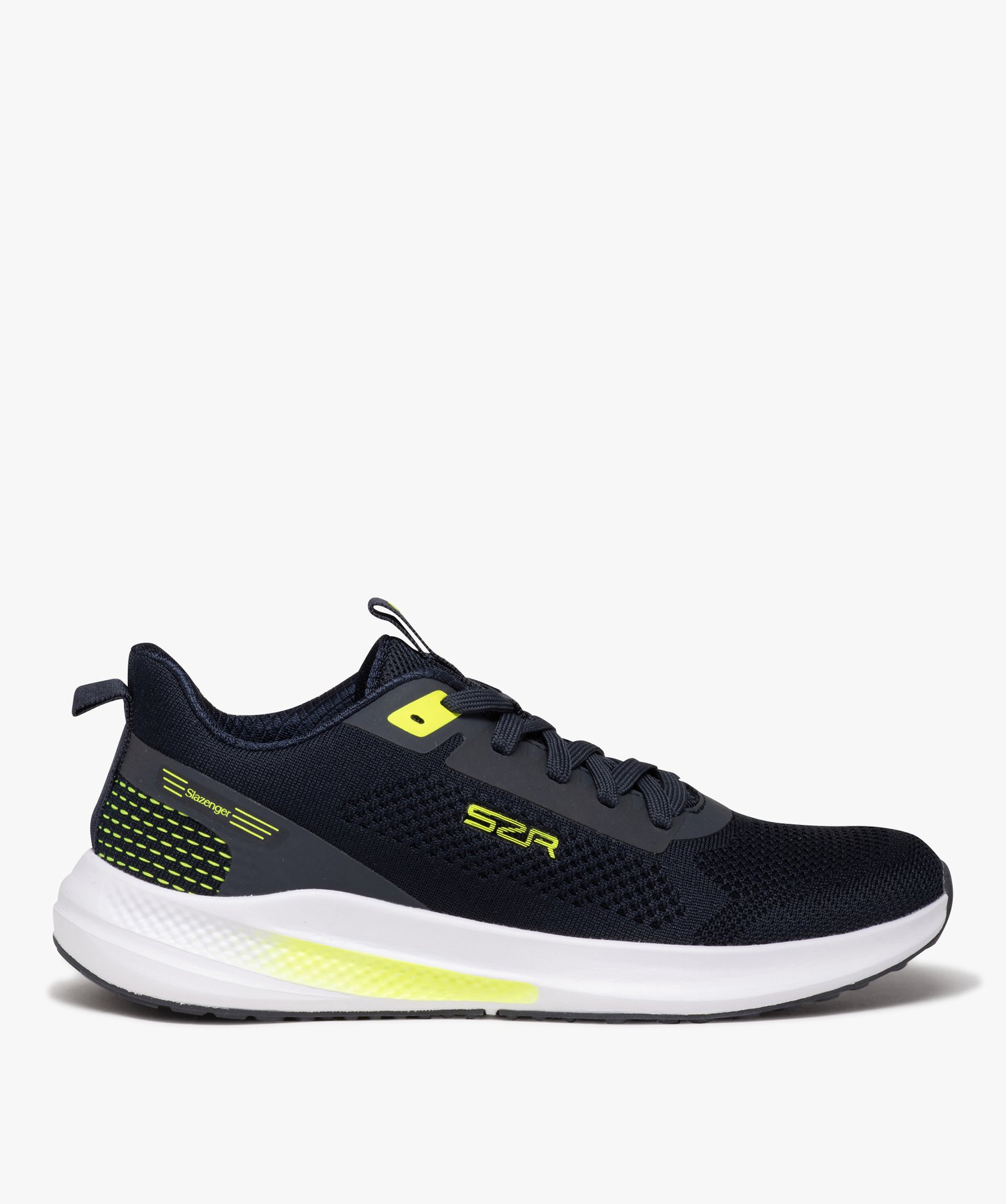 Baskets homme unies à lacets dessus en mesh avec détails fluo - Slazenger - 45 - marine - SLAZENGER