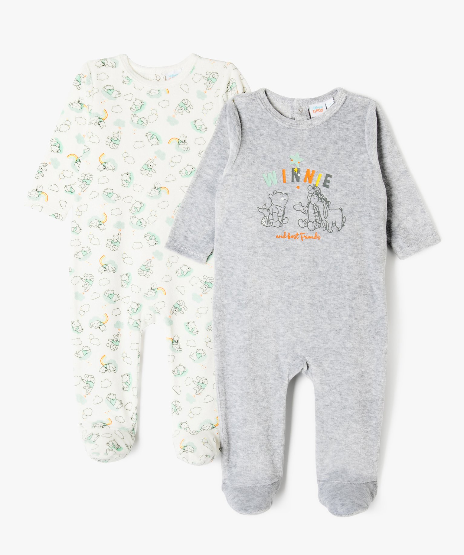 Pyjama dors bien avec motifs Winnie l’Ourson bébé garçon (lot de 2) - Disney Baby - 1M - ecru - DISNEY BABY