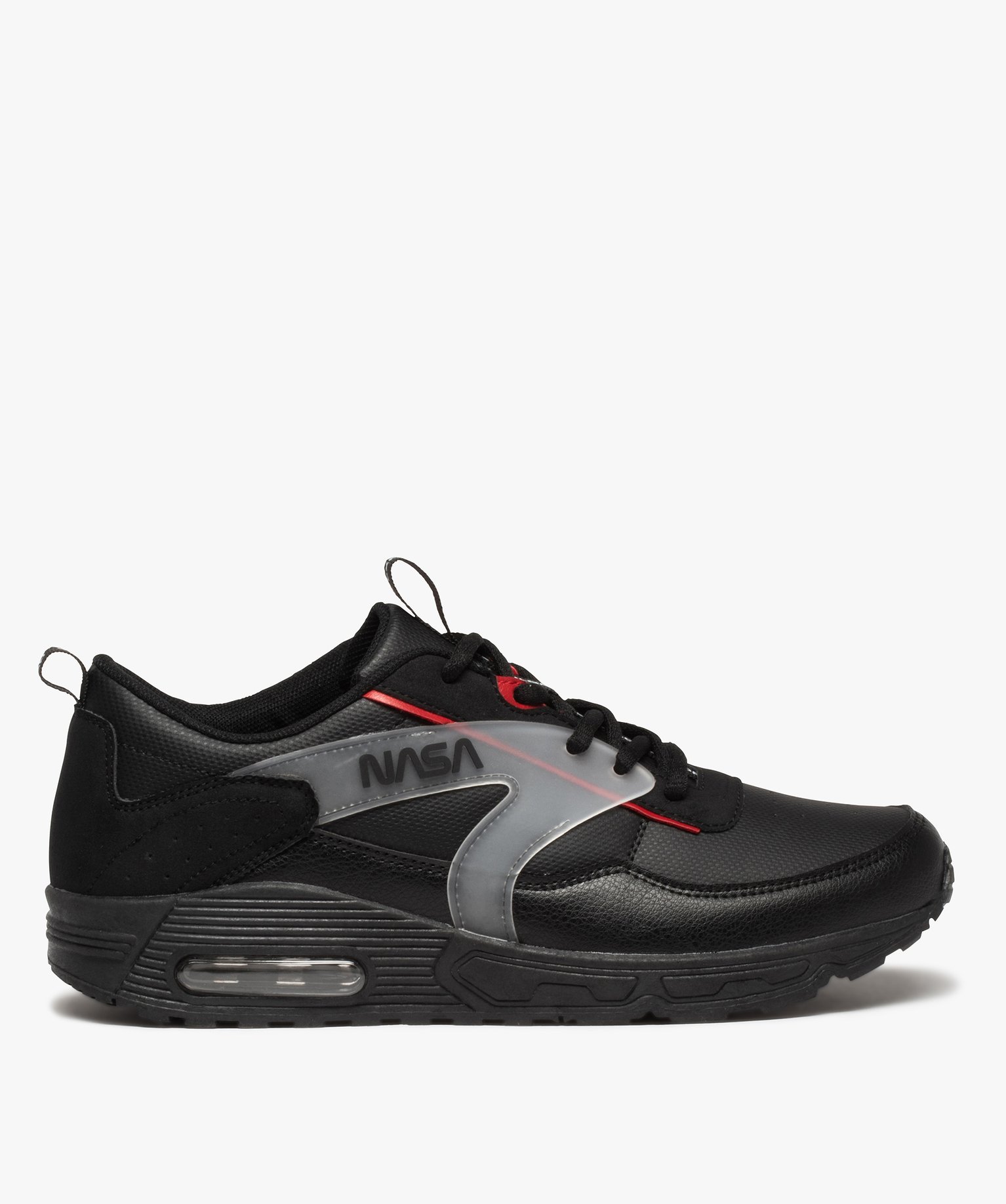 Baskets homme a lacets et a bulle d air Nasa noir GEMO