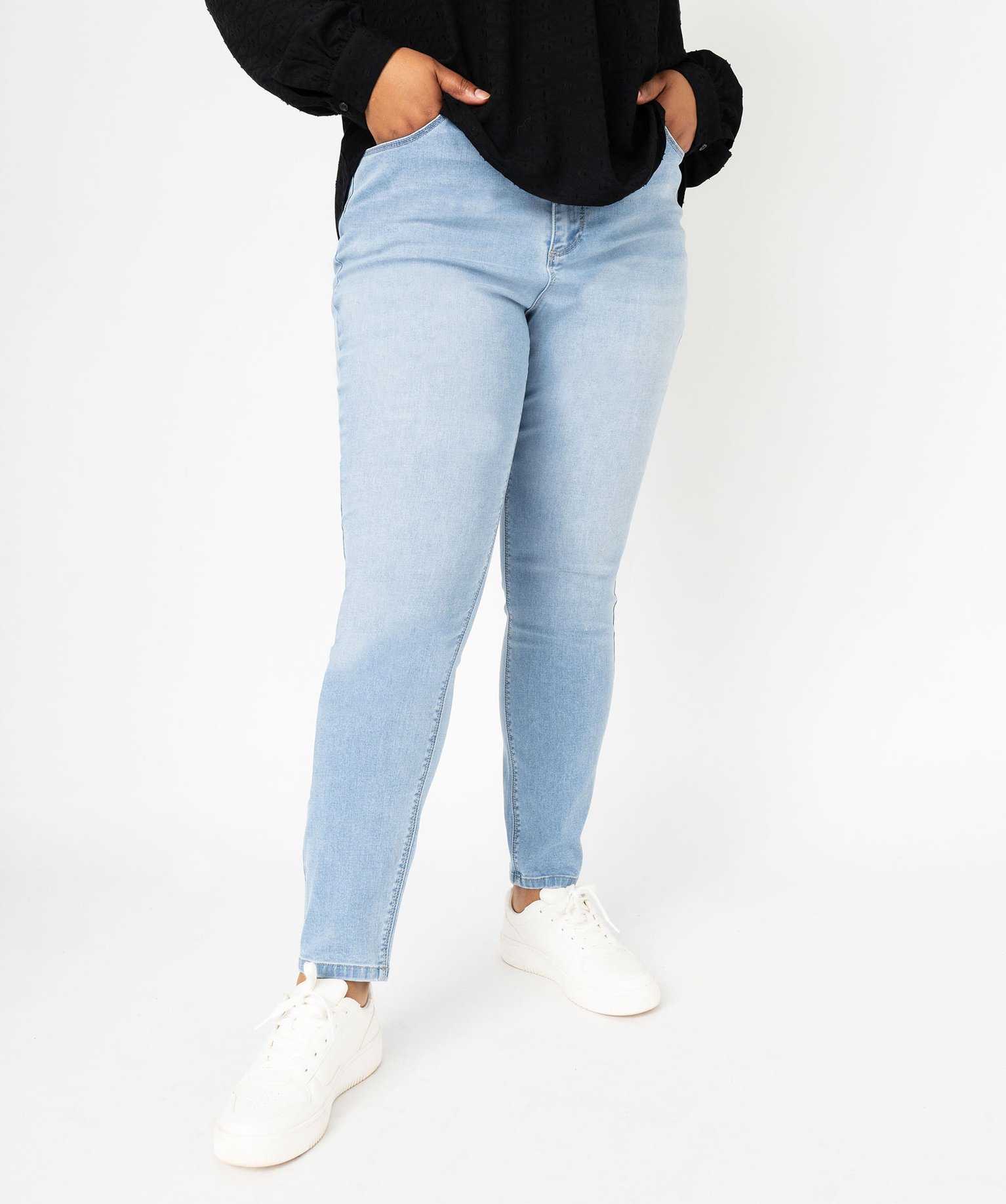 Jean slim stretch délavé femme grande taille - 48 - denim - GEMO