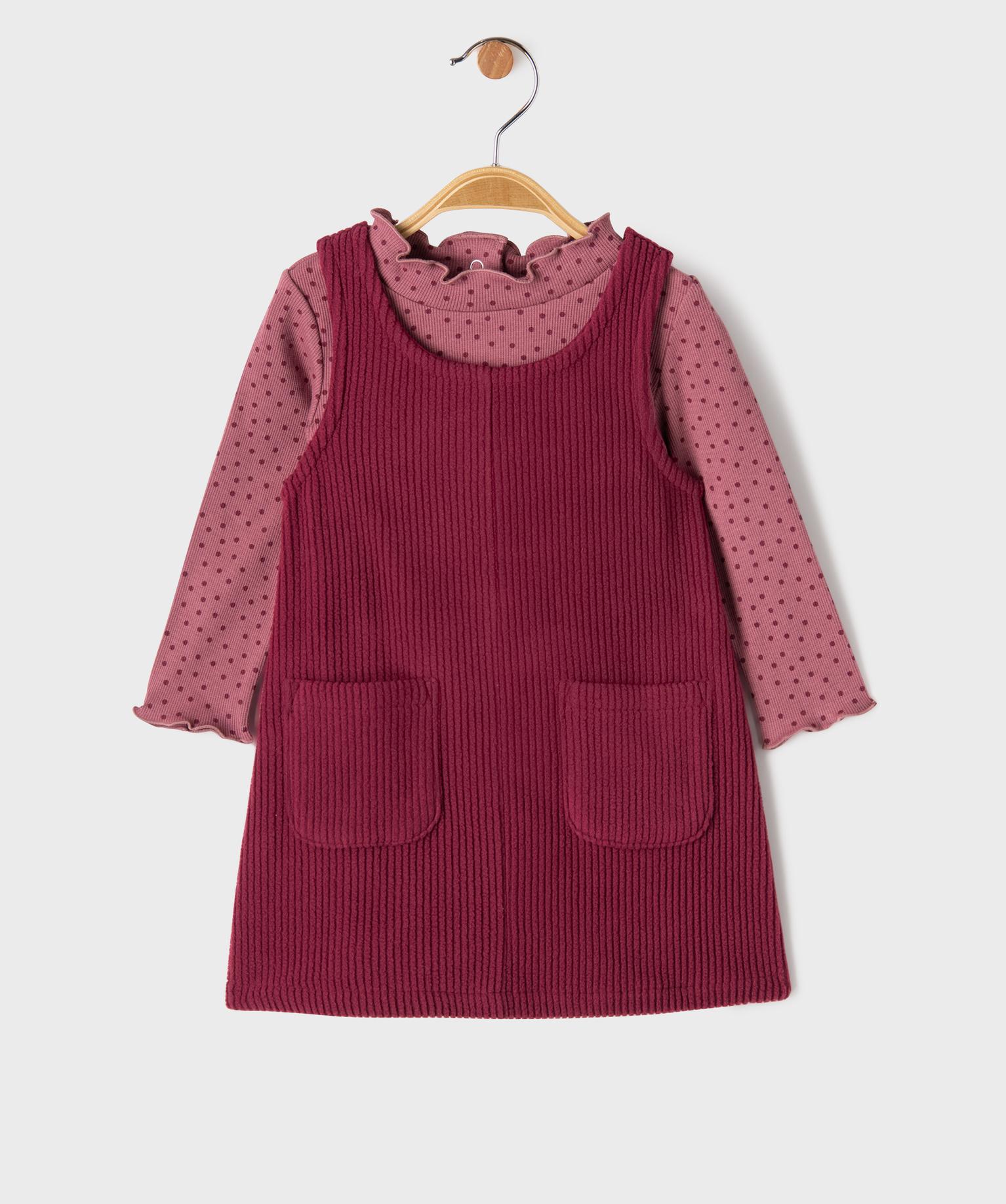 Ensemble robe chasuble et tee-shirt côtelé bébé fille - GEMO