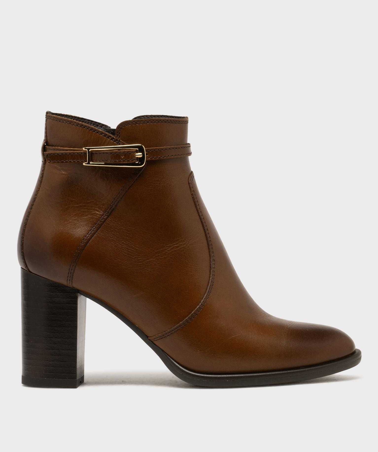 Boots en cuir à talon et bout amande femme - Tanéo - TANEO Boots en cuir à talon et bout amande femme - Tanéo - TANEO