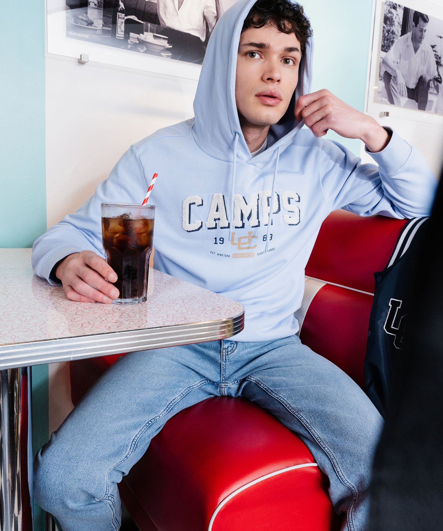 Sweat à capuche en French Terry imprimé homme - Camps United - XXL - bleu - CAMPS