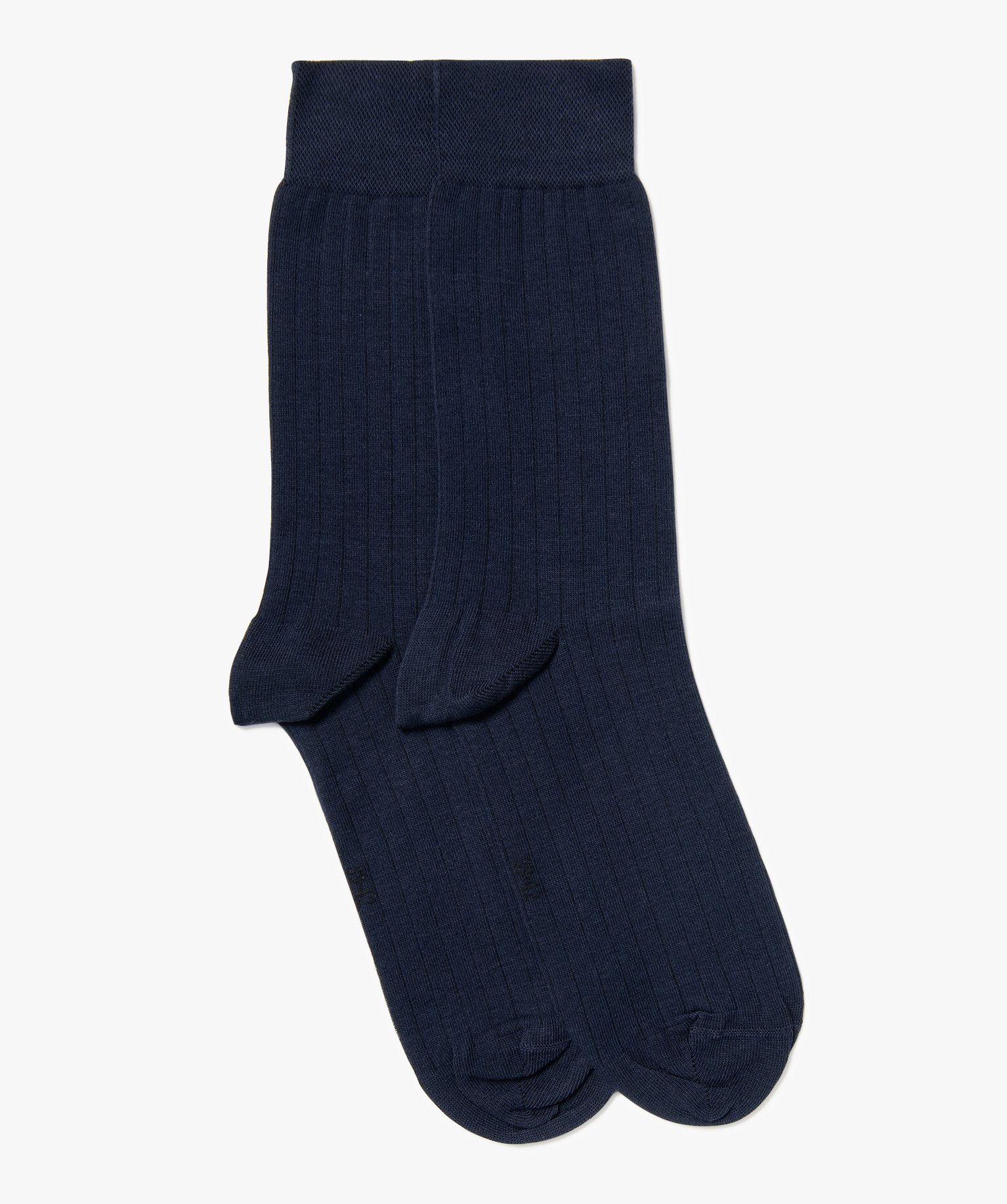 Chaussettes en maille côtelée homme (lot de 2) - 43/46 - bleu clair - GEMO
