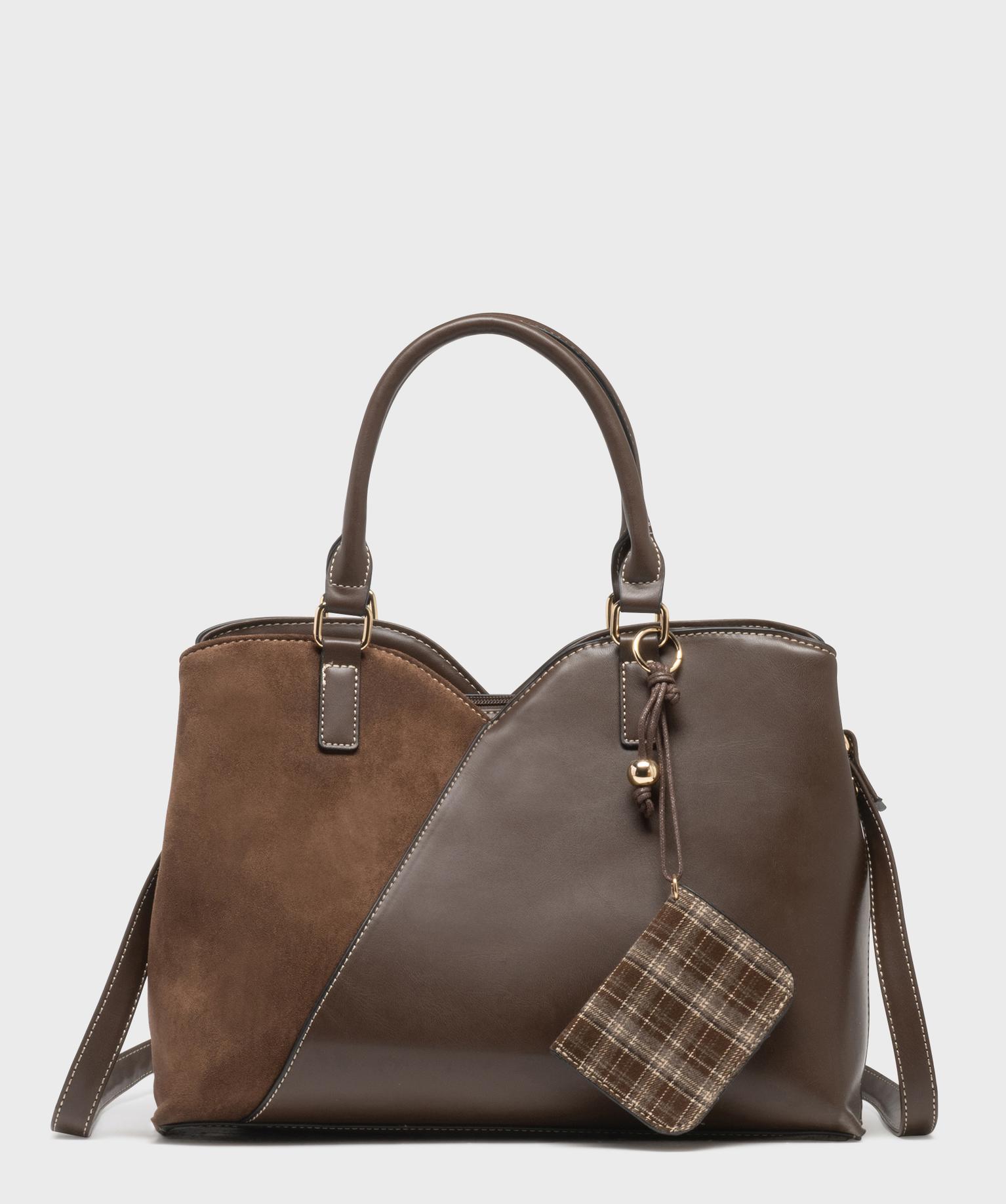 Sac à main bi-matière avec pampille pochette femme - GEMO Sac à main bi-matière avec pampille pochette femme - GEMO