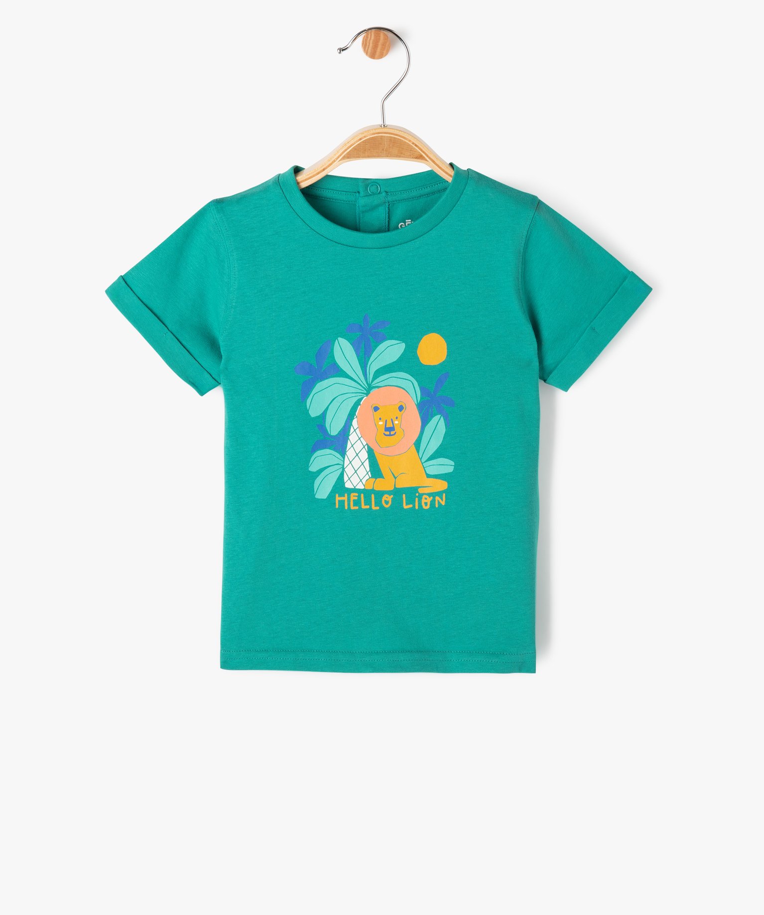 Tee-shirt à manches courtes avec motif jungle bébé garçon - 18M - vert - GEMO