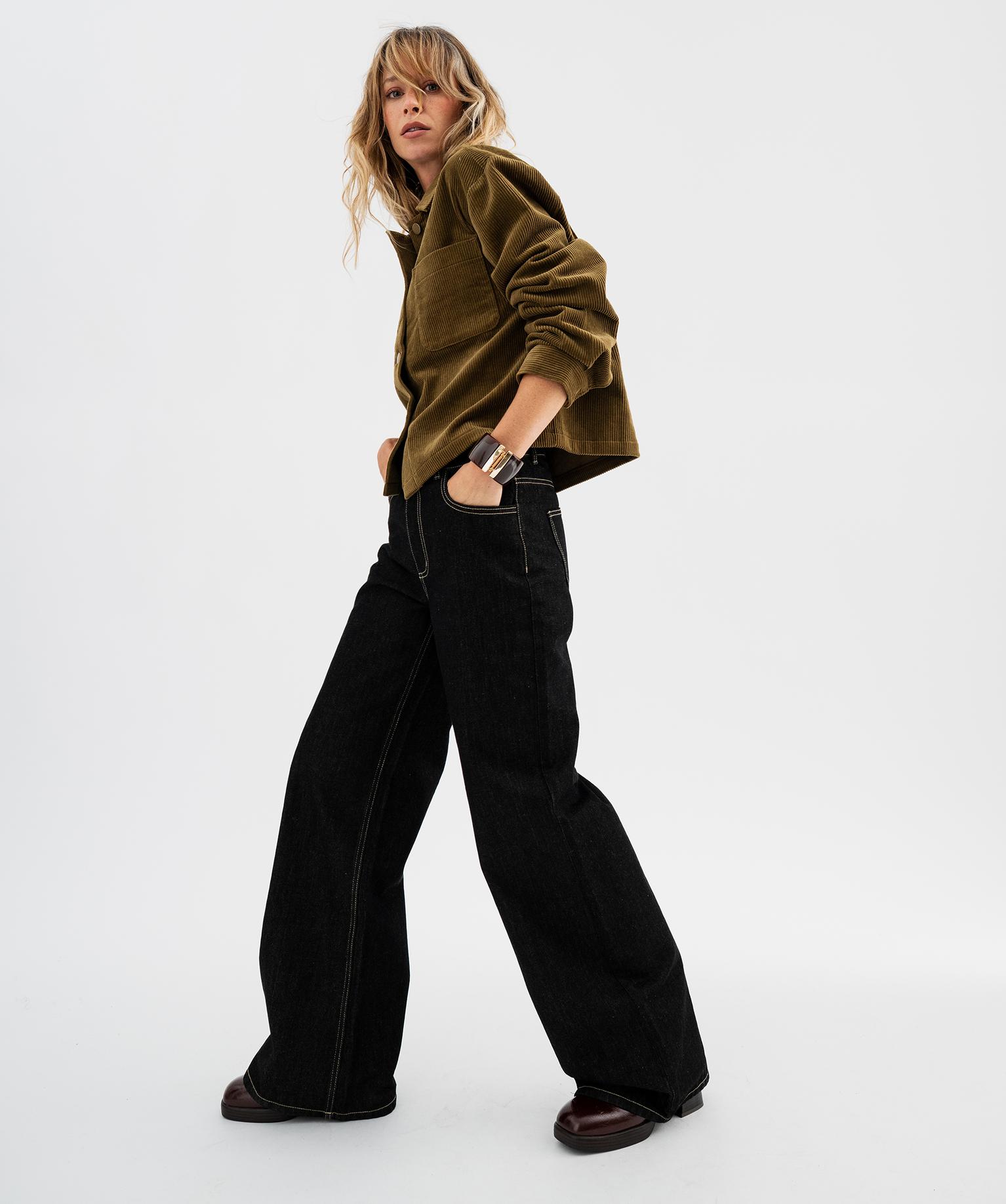 Jean wide leg femme - 38-40/M - bleu fonce - GEMO