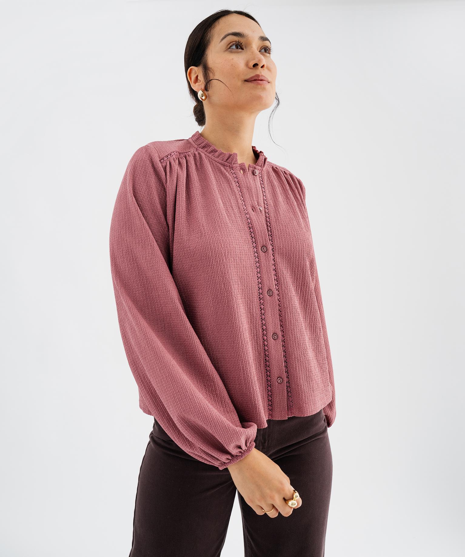 T-shirt uni col montant femme - 46-48/XL - rose standard - GEMO