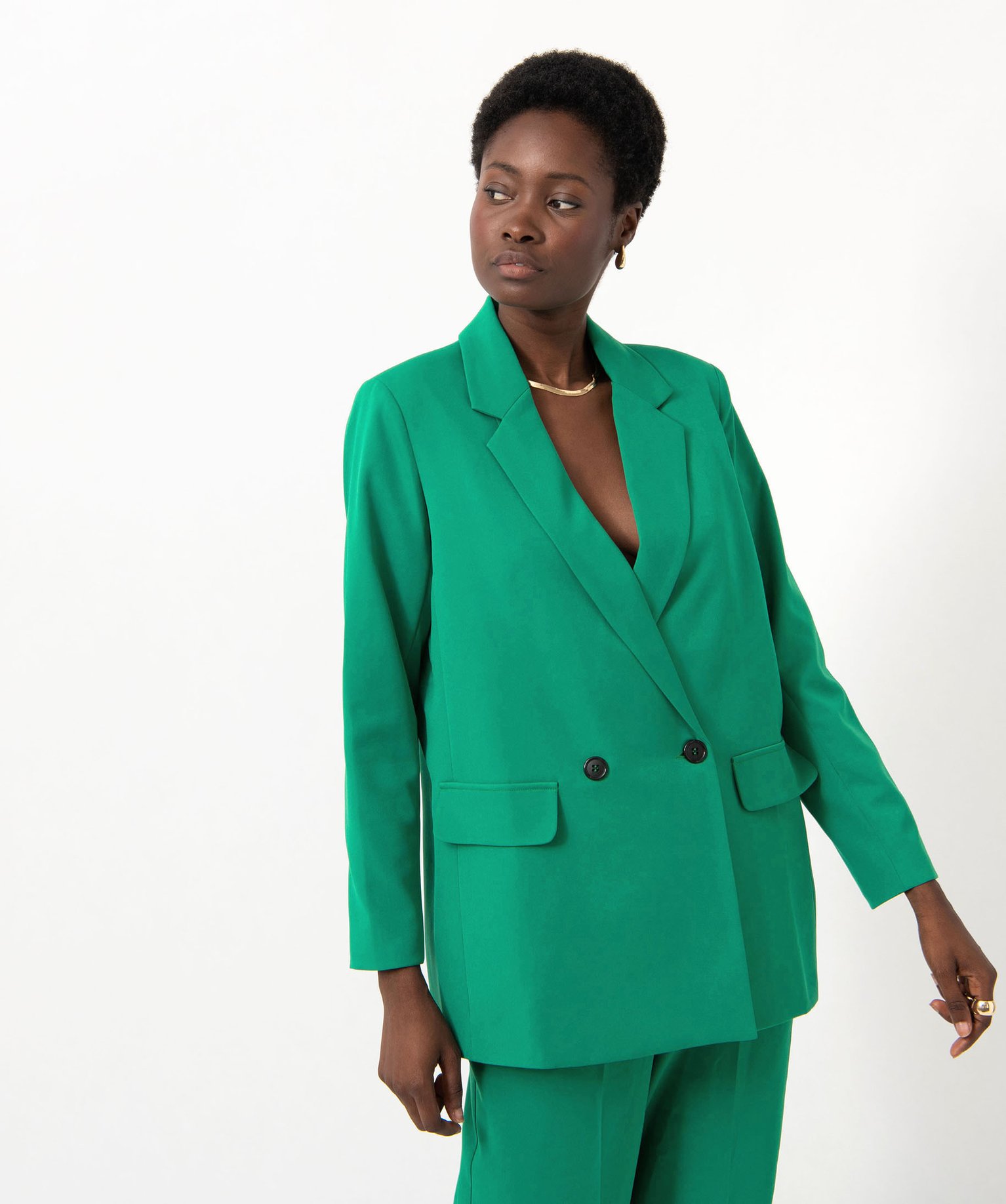 Veste blazer fermeture croisée femme - 44 - vert - GEMO