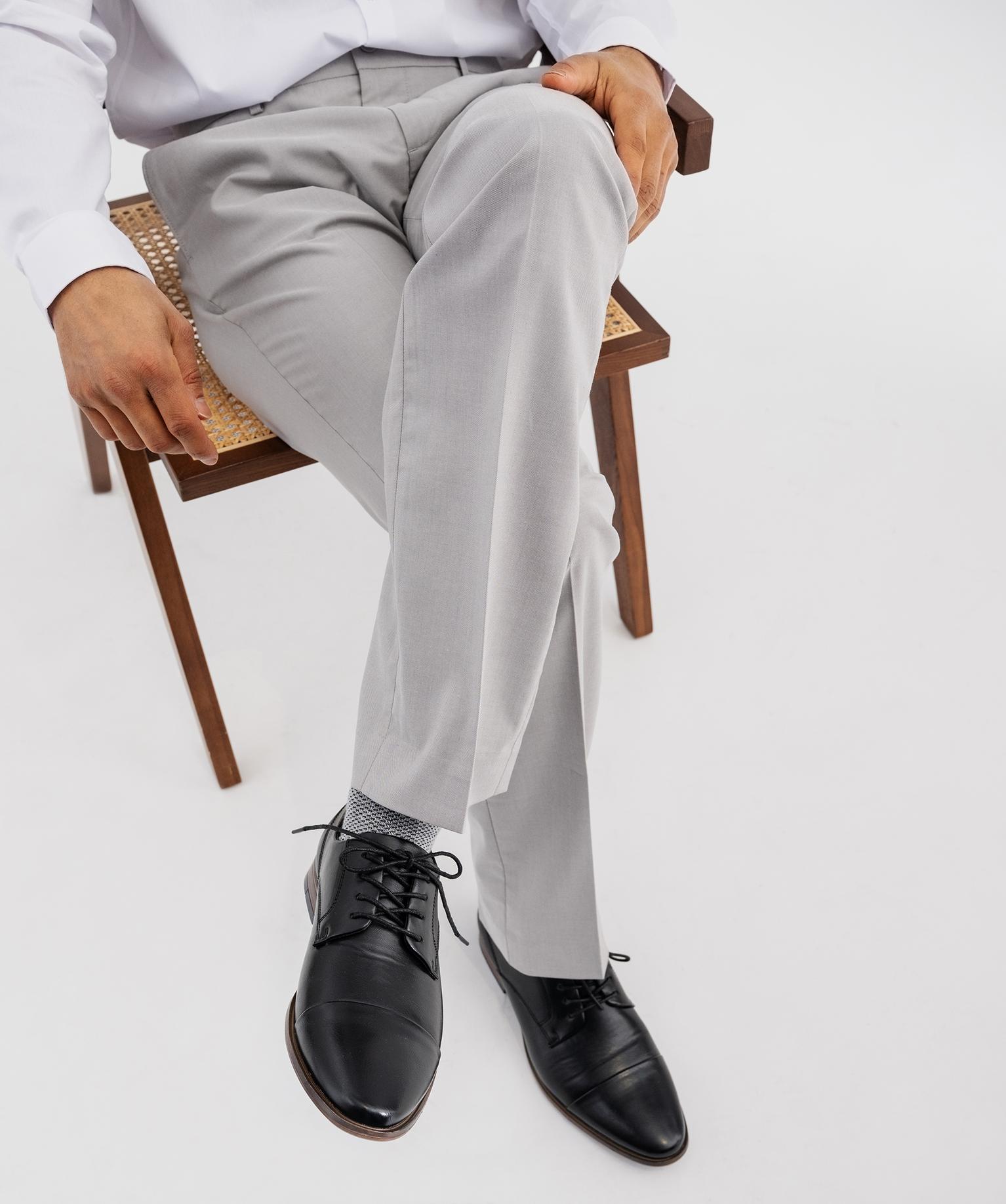 Derbies à bout amande en cuir imitation homme - Mario Baldano - 46 - noir standard - MARIO BALDANO