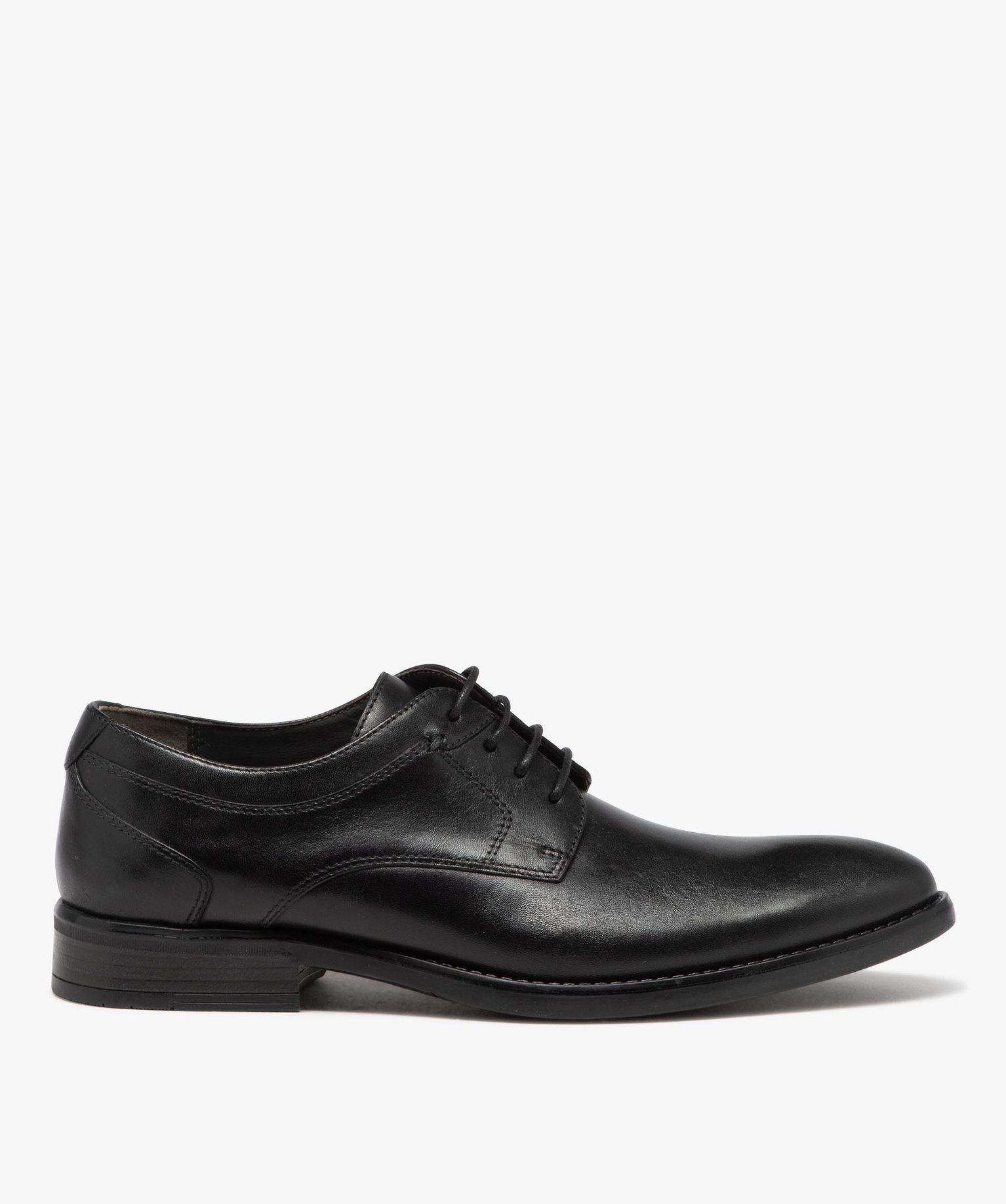 Derbies homme dessus en cuir uni à lacets ronds - Taneo - 44 - noir - TANEO