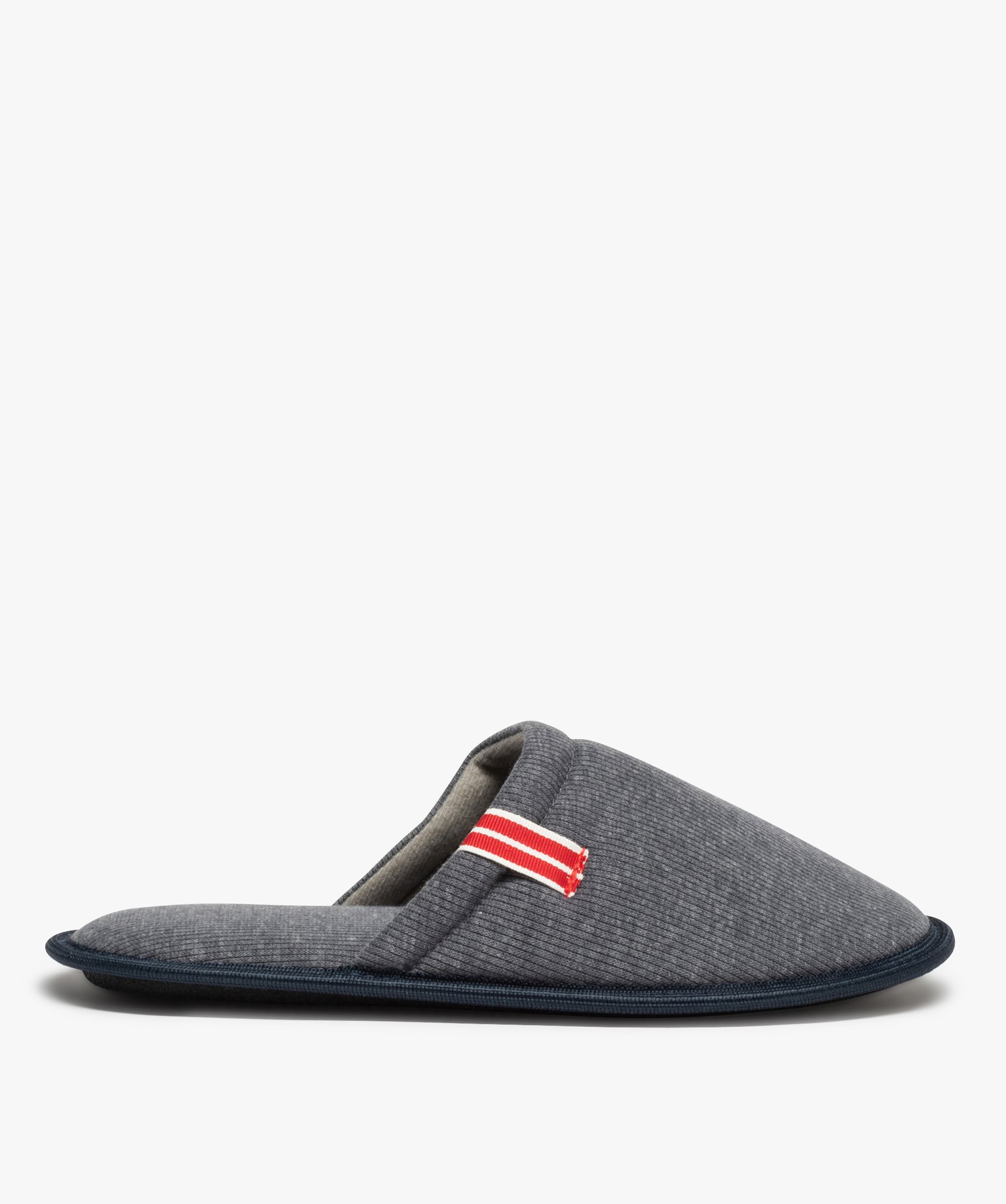 Chaussons homme mules plates en jersey côtelé - 42 - bleu standard - GEMO