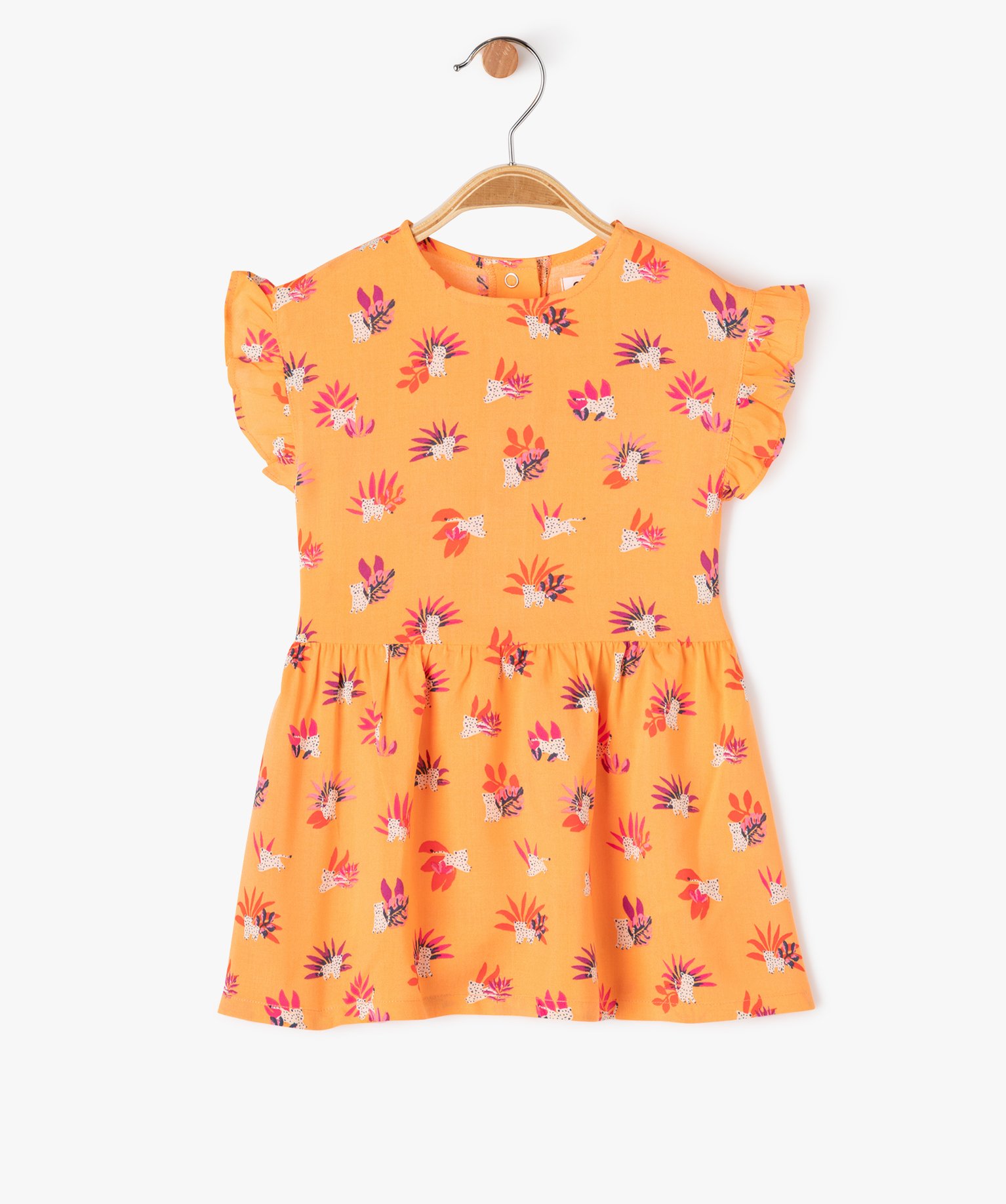 Robe sans manches à motifs fleuris bébé fille - 6M - orange - GEMO