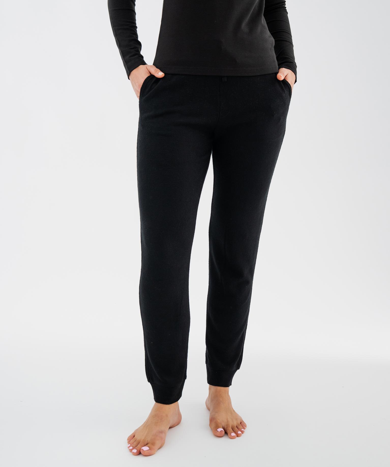 Pantalon de pyjama en maille fine femme - 46-48/XL - noir standard - GEMO