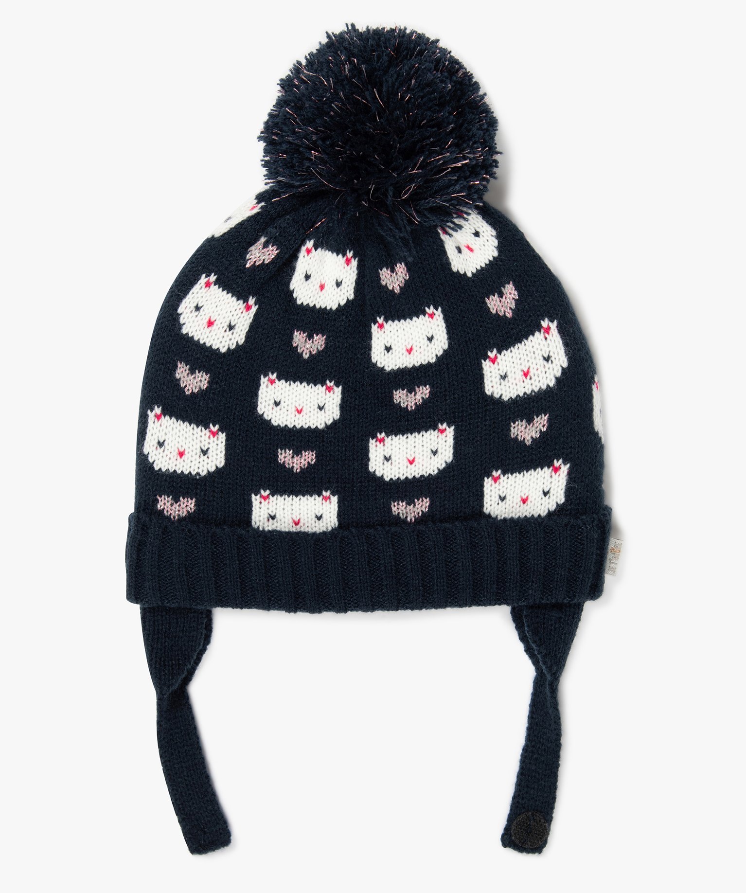 Bonnet Bebe Fille A Fixer Sous Le Menton Imprime Chats Gemo