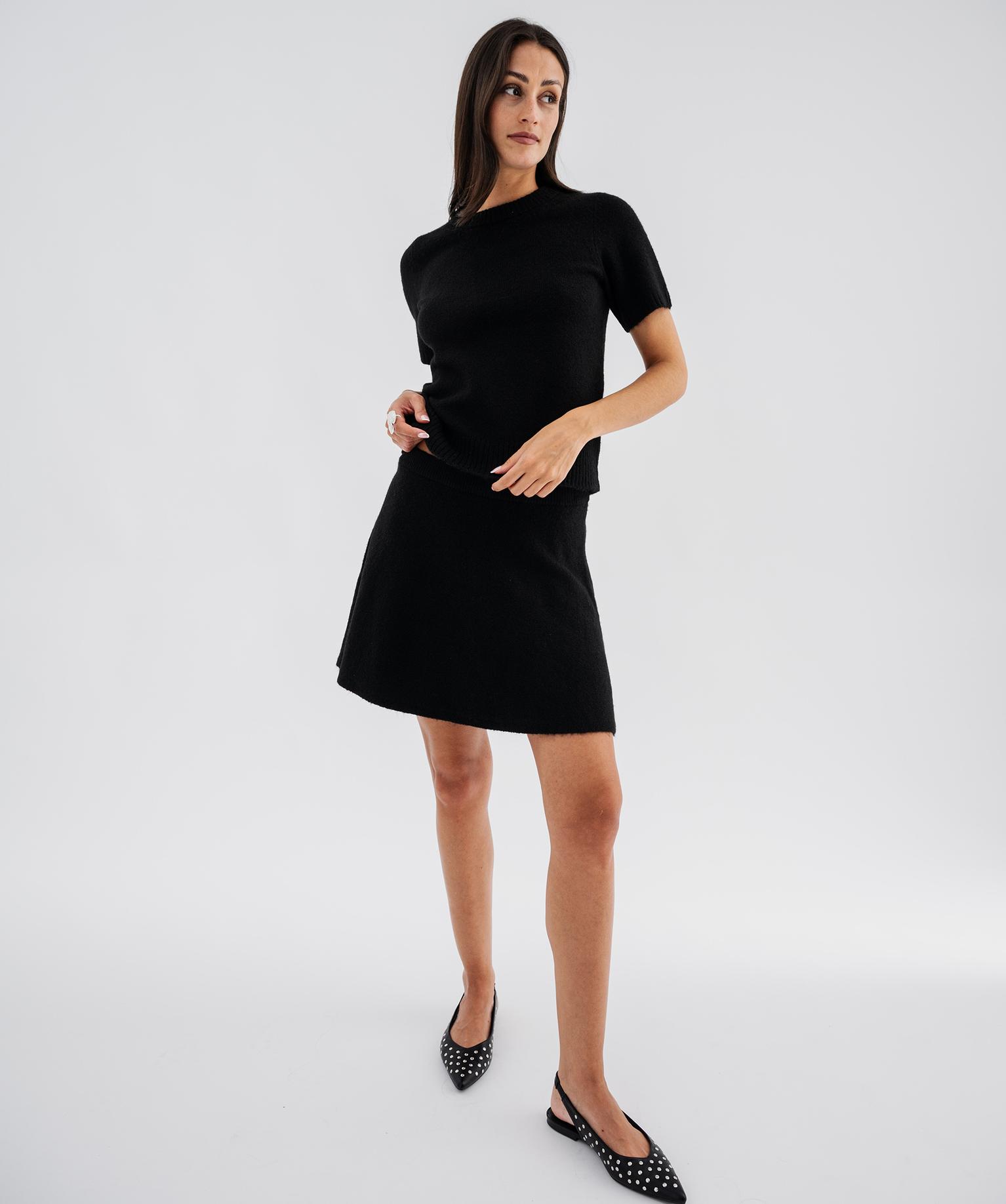 Jupe courte trapèze chaude et douillette femme - 38-40/M - noir standard - GEMO