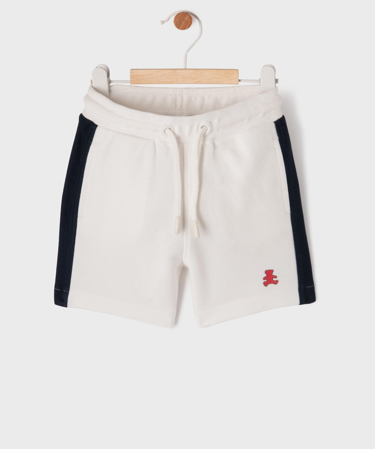 Short bicolore avec taille ajustable bébé garçon - LuluCastagnette - 6M - ecru - LULUCASTAGNETTE