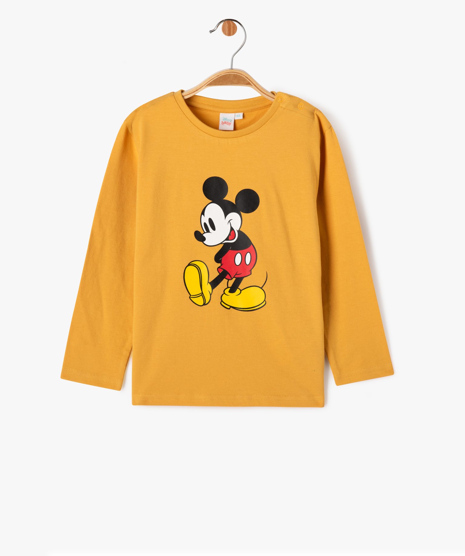Tee-shirt manches longues imprimé Mickey bébé garçon - Disney - 3M - jaune - DISNEY BABY
