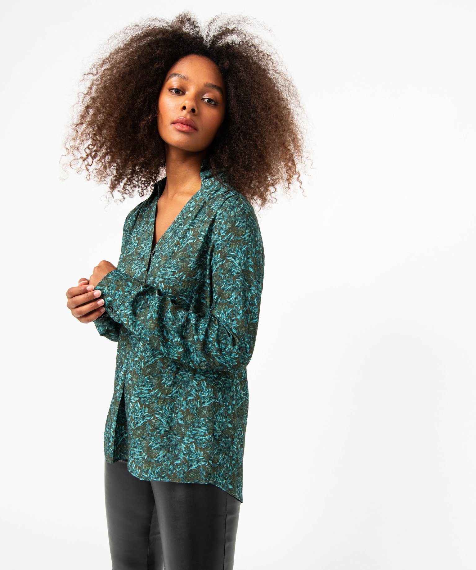 Chemise imprimée à manches longues femme - 42 - imprime - GEMO