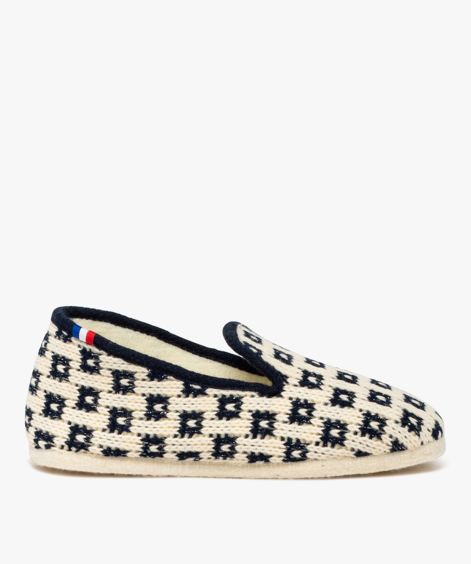 Chaussons femme pantoufles en tricot à motifs - 36 - imprime - GEMO