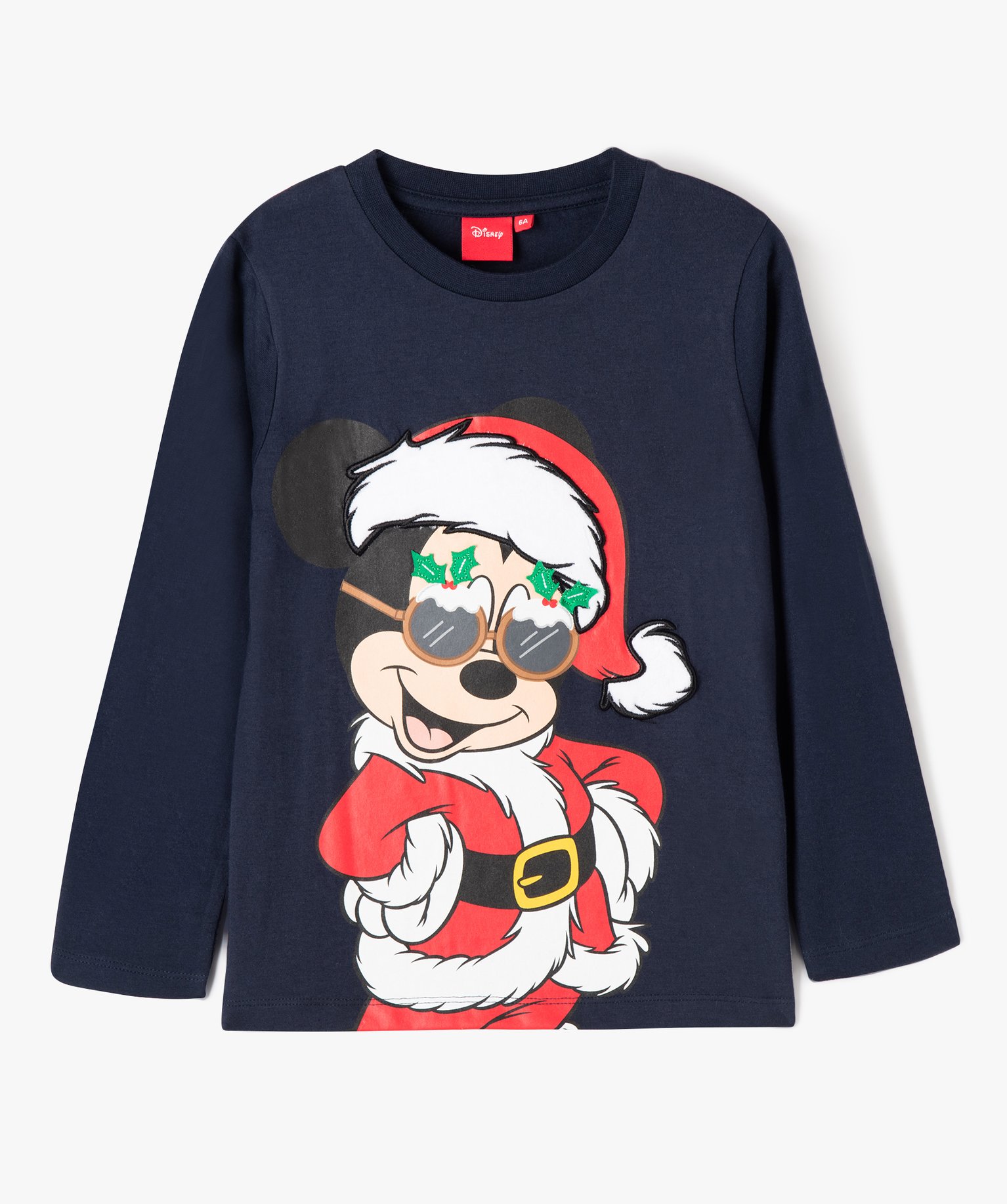 Tee-shirt à manches longues spécial Noël avec motif Mickey garçon - Disney - MICKEY