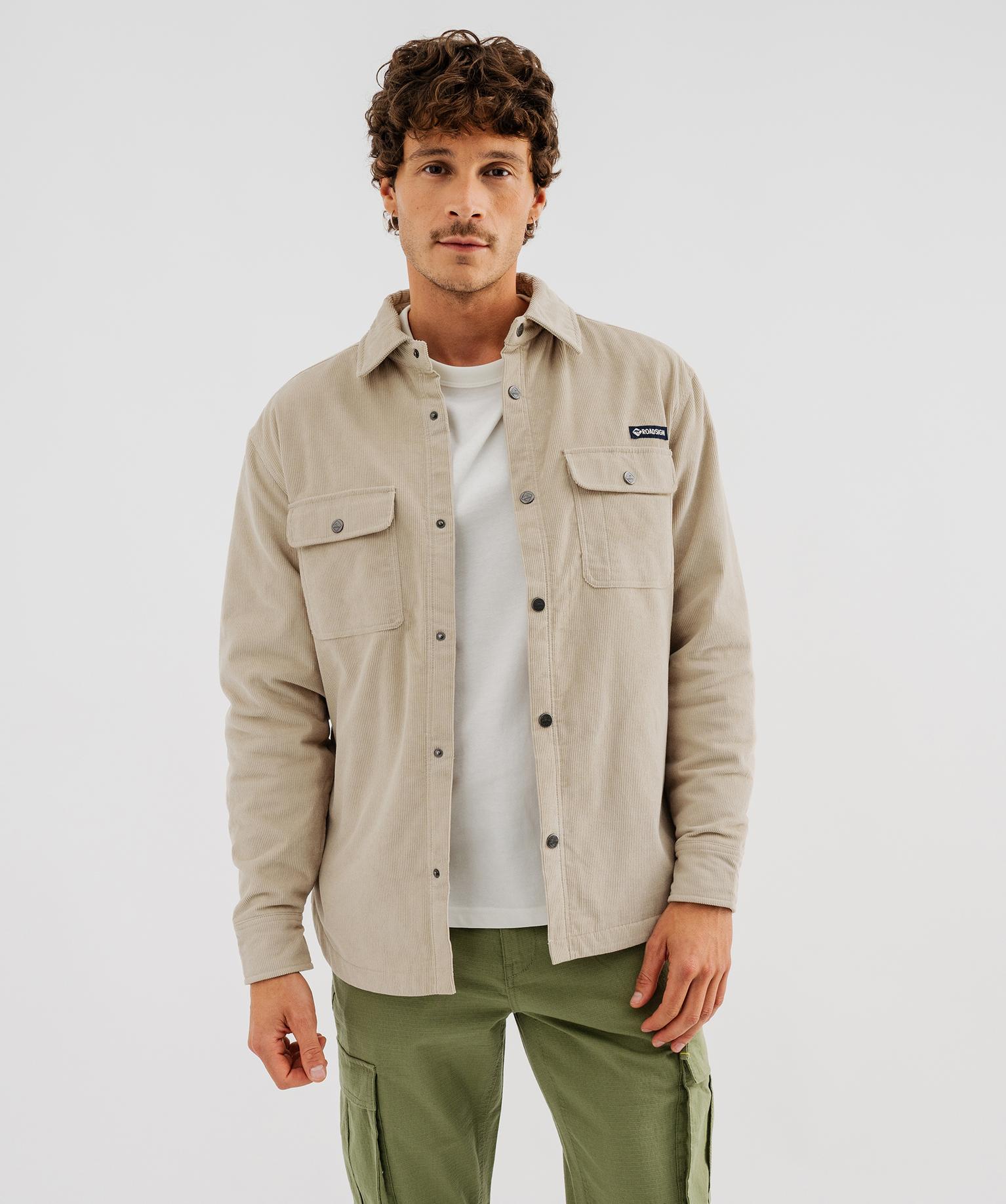 Surchemise doublée homme - Roadsign - 50-52/XXL - beige fonce - ROADSIGN D