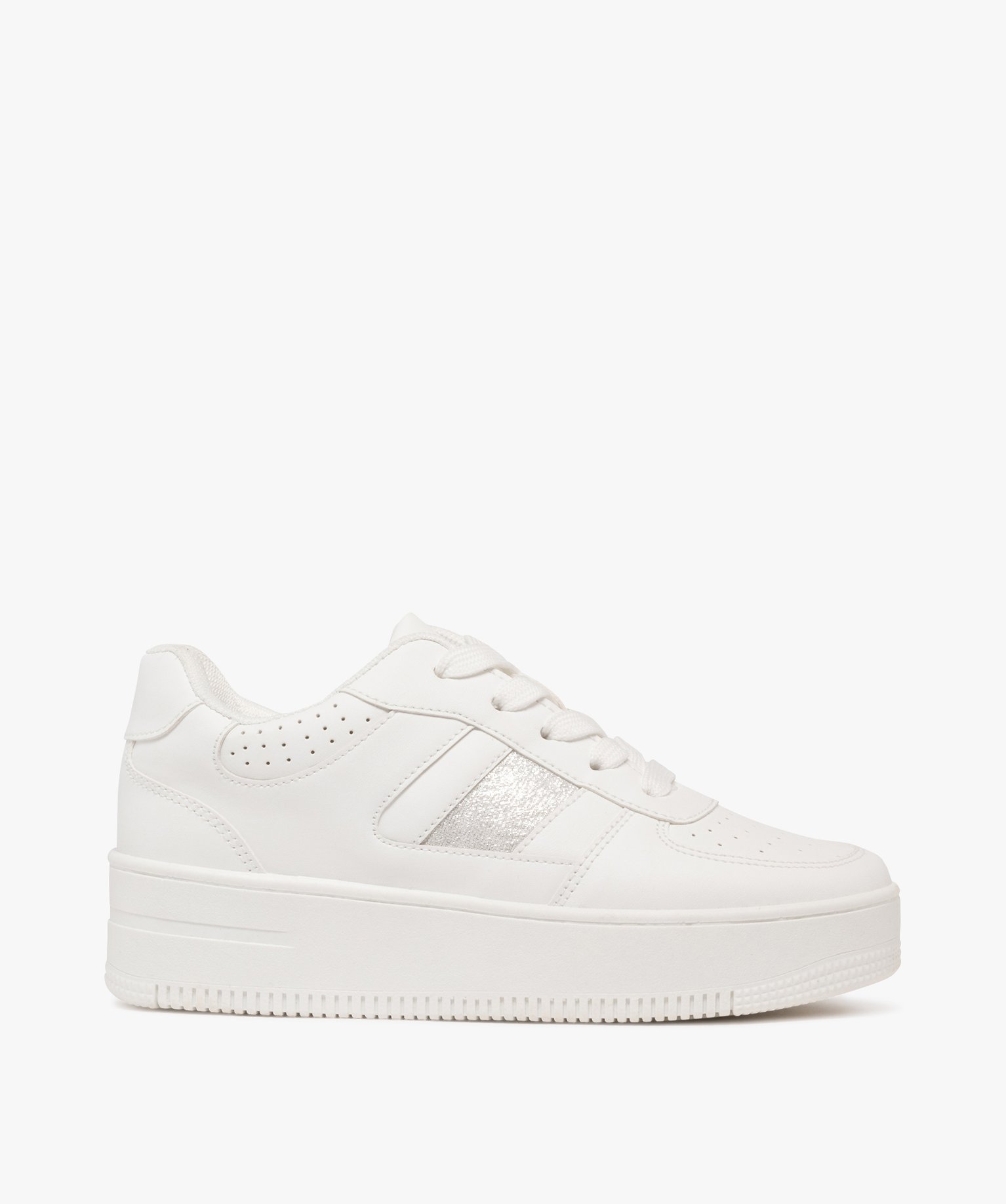 Baskets fille compensées avec détail pailleté - Camps United - 33 - blanc standard - CAMPS