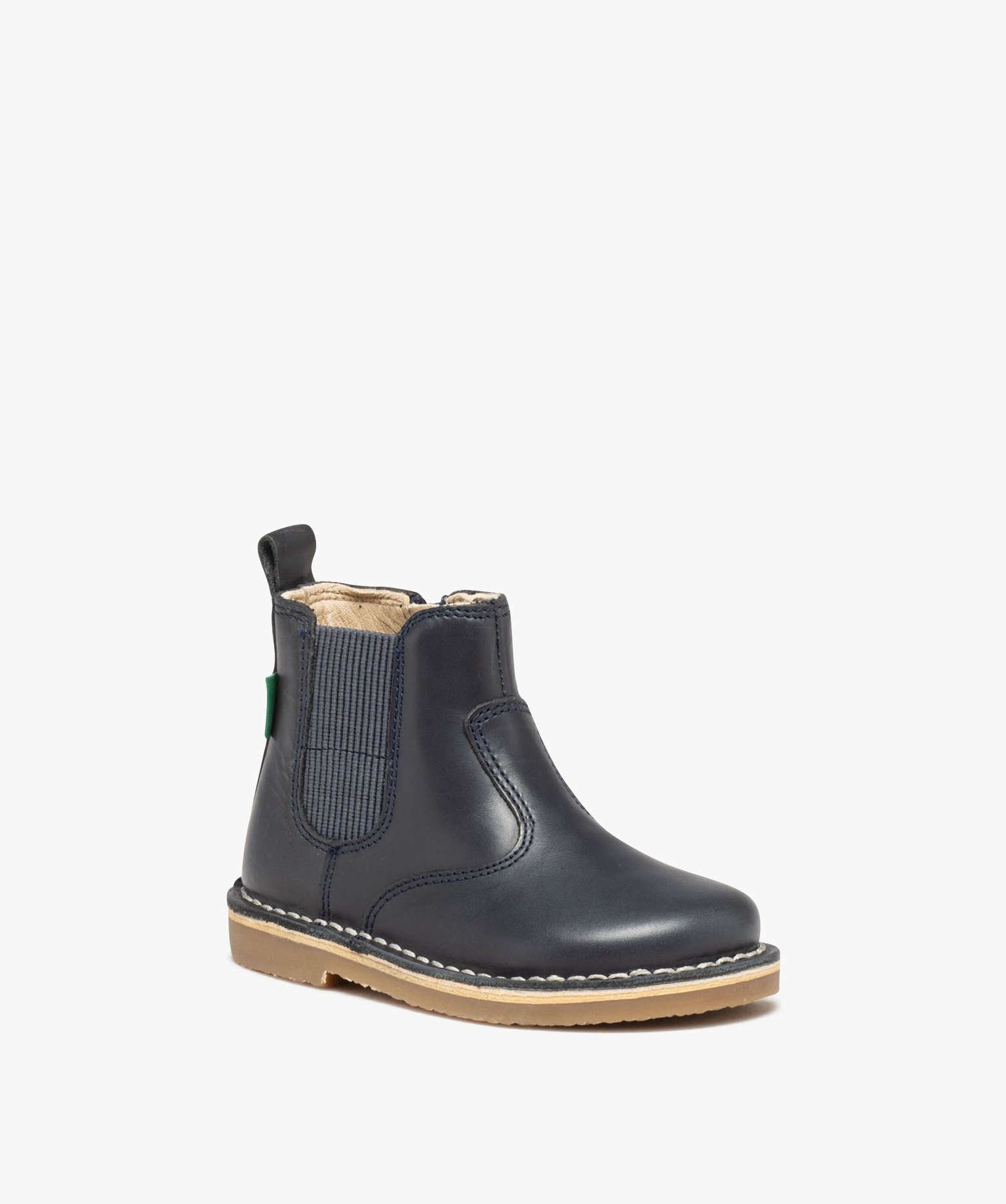 Boots bébé fille unies en cuir style Chelsea - Kickers - 25 - marine - KICKERS