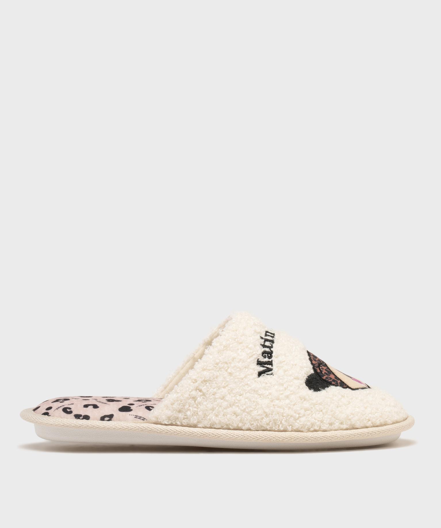 Chaussons forme mules en fourrure imitation femme - 40 - beige clair - GEMO