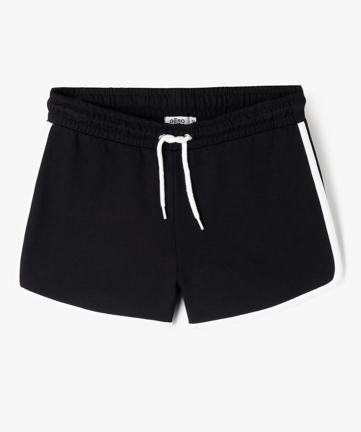 Short En Maille Avec Biais Contrastants Fille Noir GEMO
