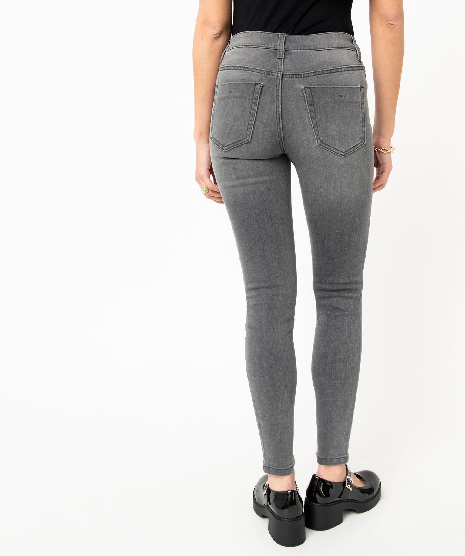 Jean Skinny Taille Normale D lav Femme Gris GEMO
