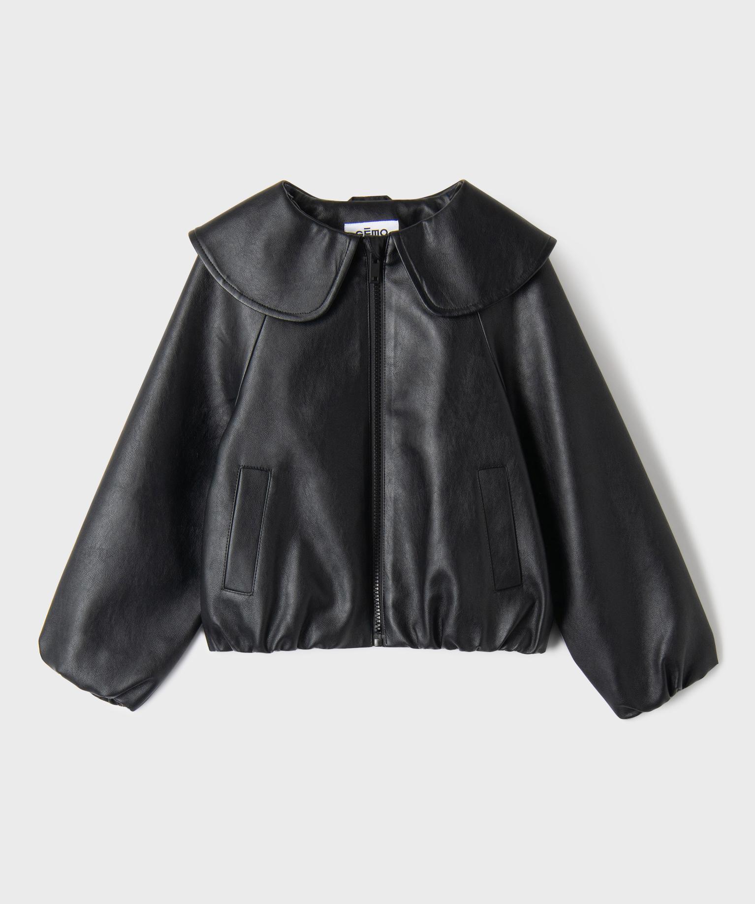 Veste courte à col Claudine en cuir imitation fille - GEMO Veste courte à col Claudine en cuir imitation fille - GEMO