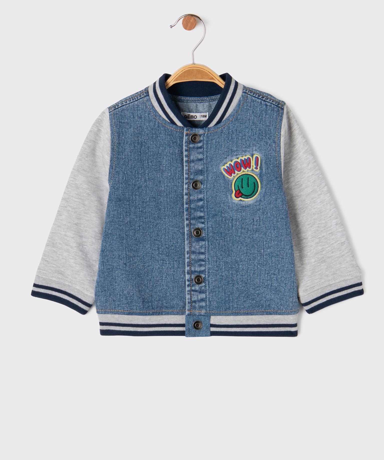 Veste en jean teddy à fermeture pressionnée bébé garçon - GEMO Veste en jean teddy à fermeture pressionnée bébé garçon - GEMO