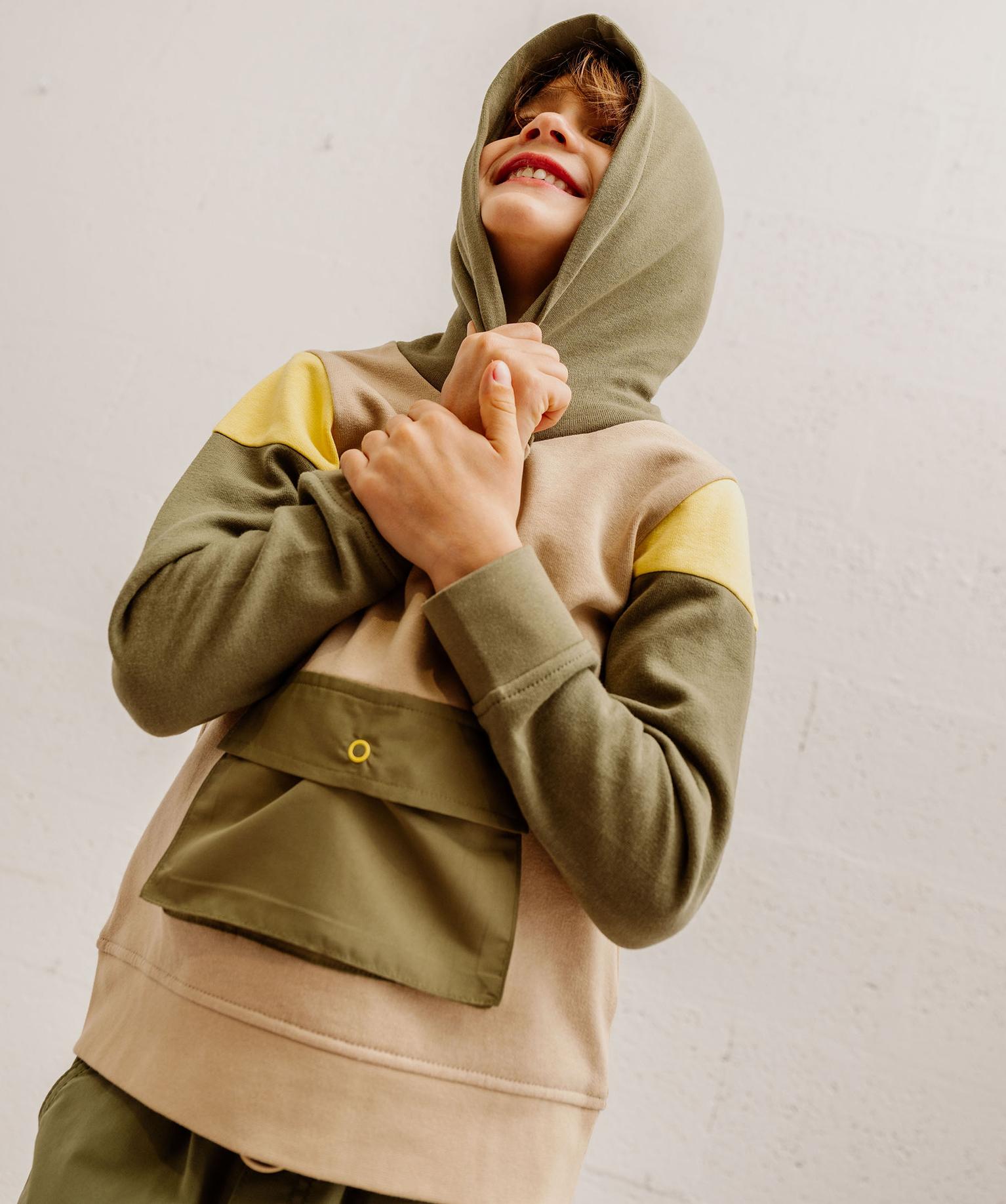 Sweat à Capuche Unie Pour Fille Et Garçon - Décontracté, Respirant, Avec Poches - Sport, Loisirs