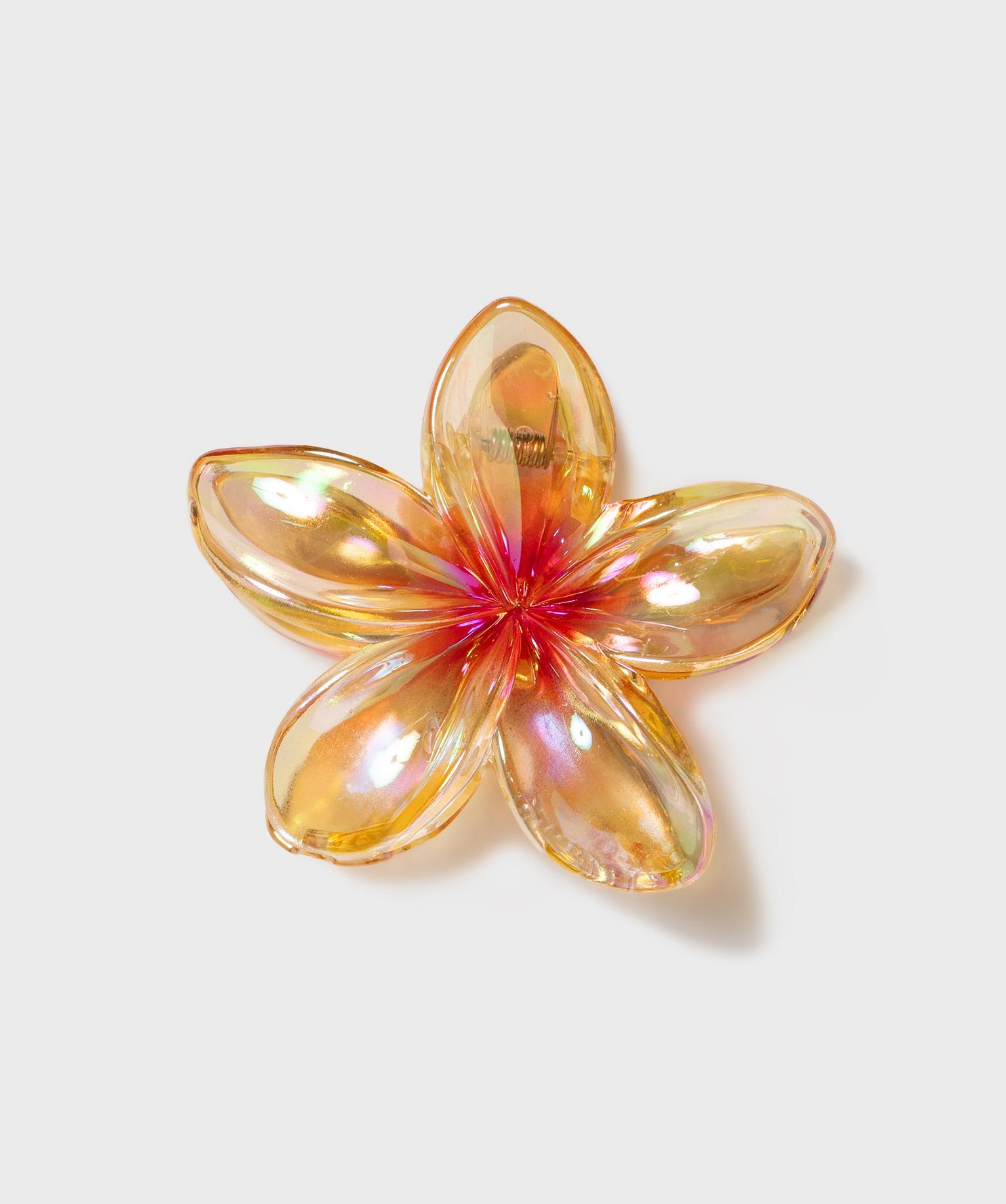 Pince crabe pour les cheveux translucide en forme de fleur femme - TU - orange - GEMO