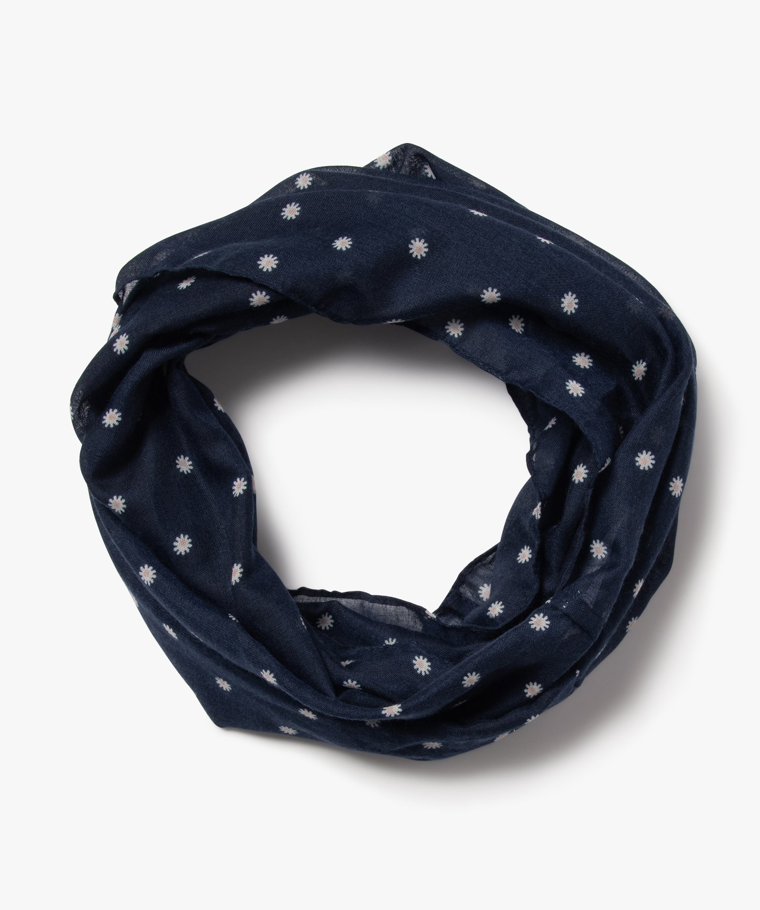 Foulard forme snood à motifs fleuris fille - TU - marine - GEMO