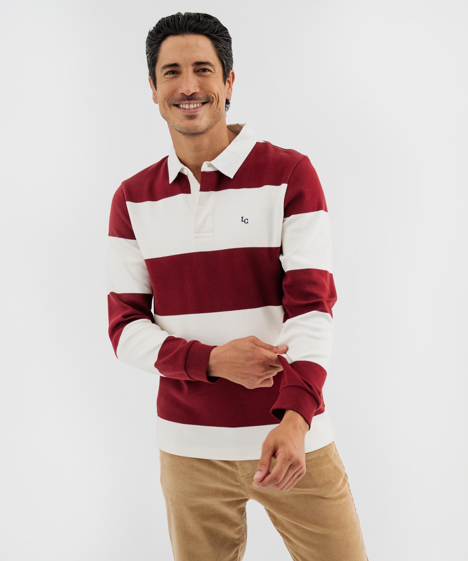 Polo rayé manches longues homme - LuluCastagnette - LULUCASTAGNETTE Polo rayé manches longues homme - LuluCastagnette - LULUCASTAGNETTE