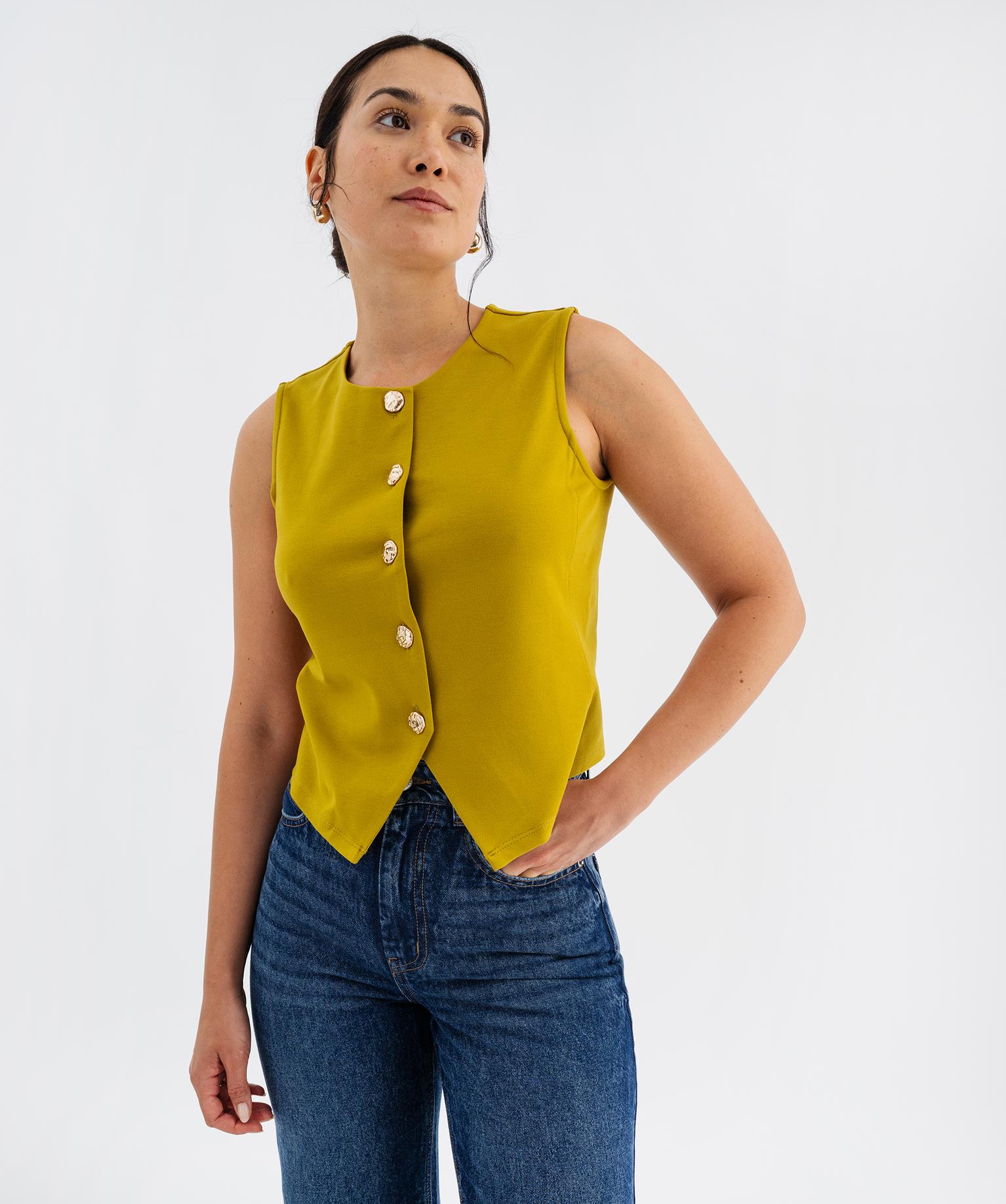 Gilet de costume sans manches en maille milano femme - GEMO Gilet de costume sans manches en maille milano femme - GEMO