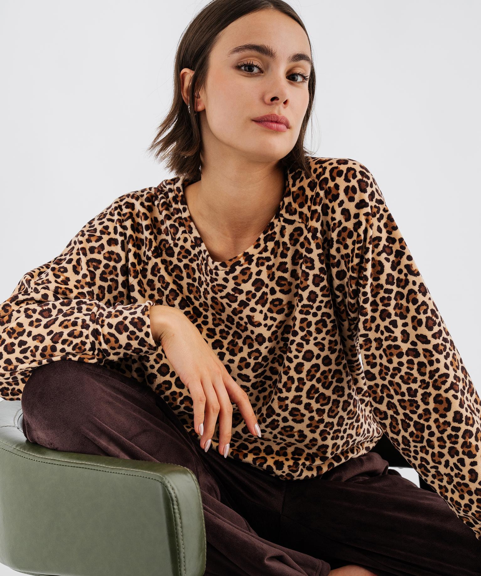 Pyjama en velours femme - 42-44/L - marron chine - GEMO