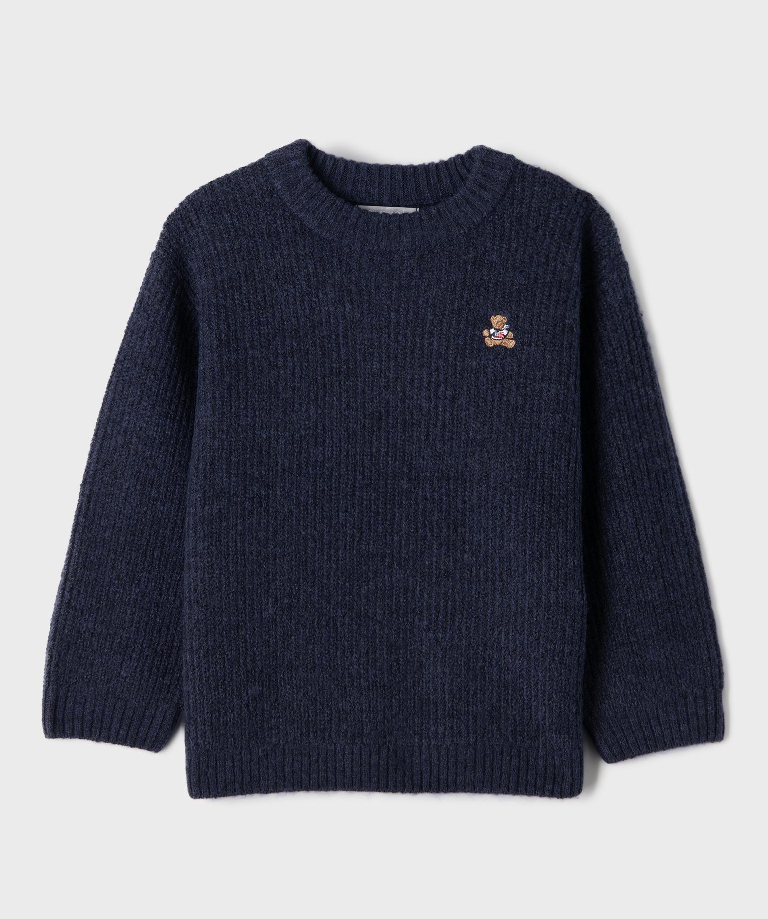 Pull col rond garçon - LuluCastagnette - 8A - bleu chine - LULUCASTAGNETTE