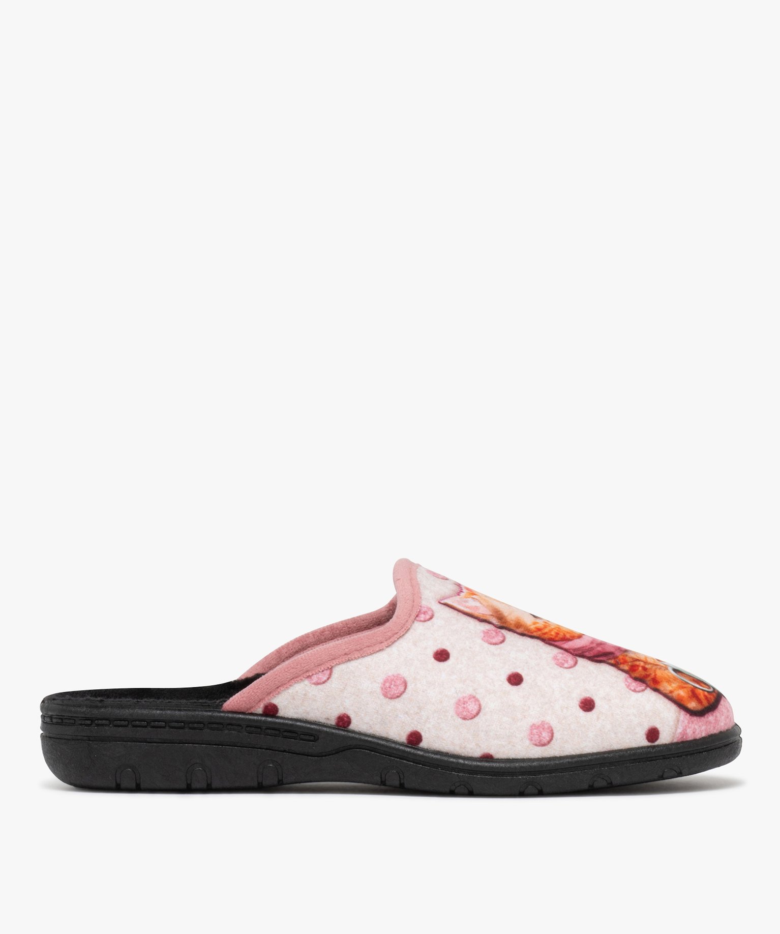 Chaussons femme mules confort en velours chat fantaisie - 37 - multicolore - GEMO