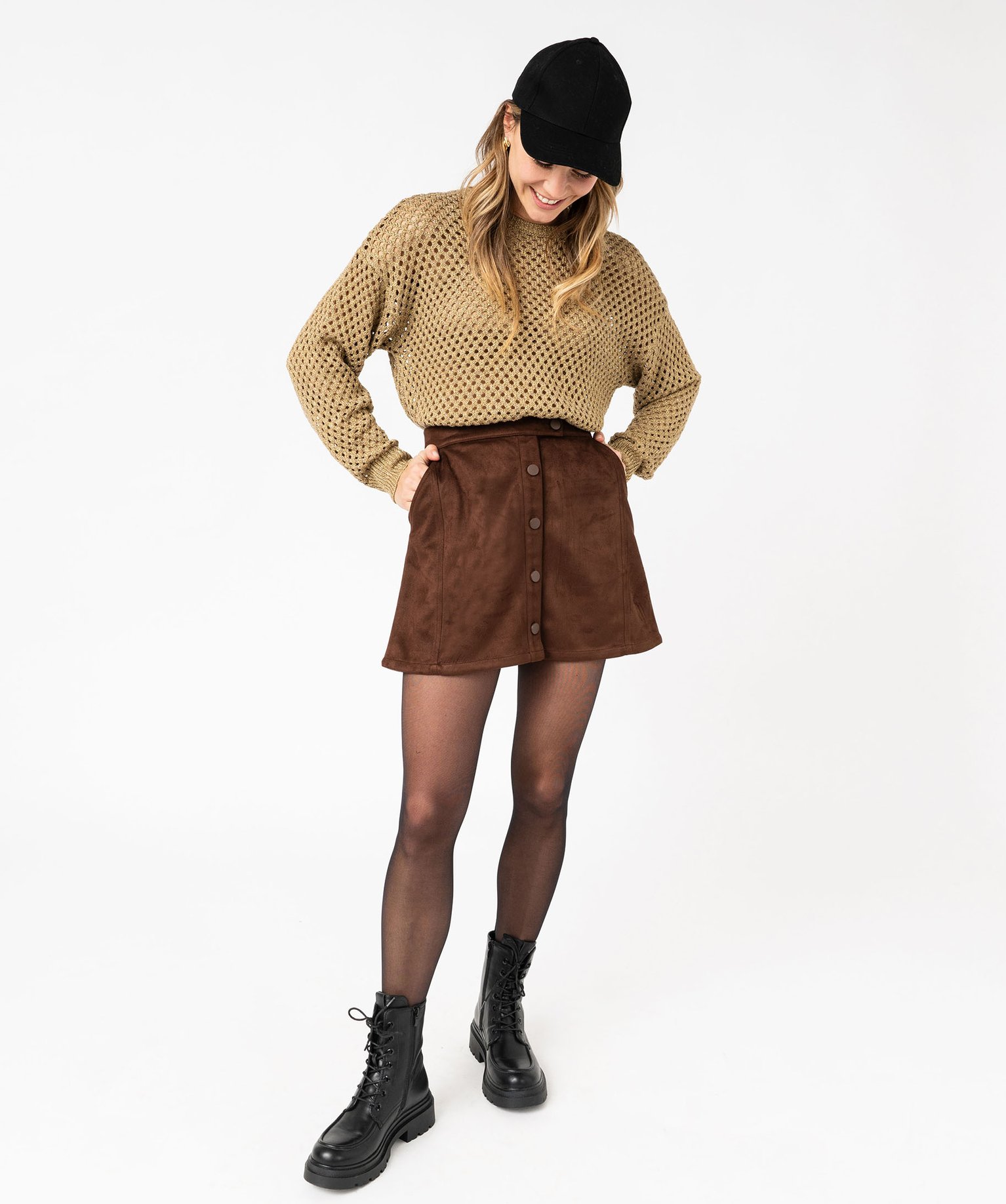 Cardigan Femme En Suédine Sans Boutons - Veste Ouverte Ample, Manches 3/4, Style Décontracté Chic