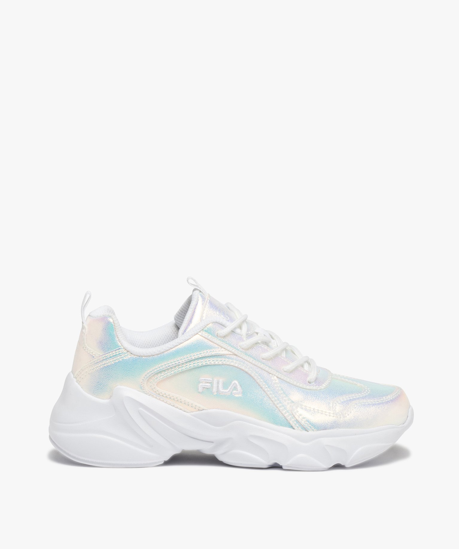 Baskets femme running irisees a lacets Fila Alamo blanc chine GEMO