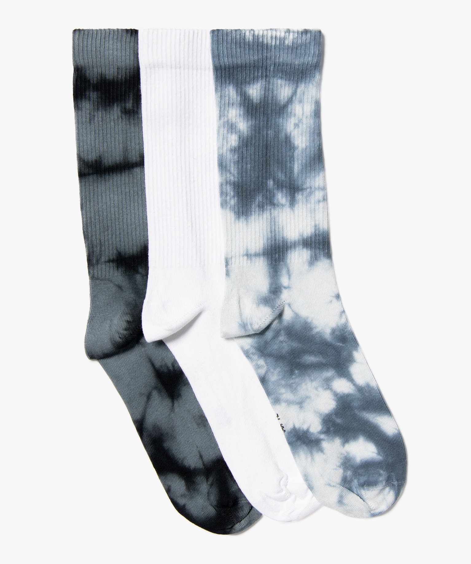 Chaussettes hautes tie and dye homme (lot de 3) - 39/42 - bleu standard - GEMO