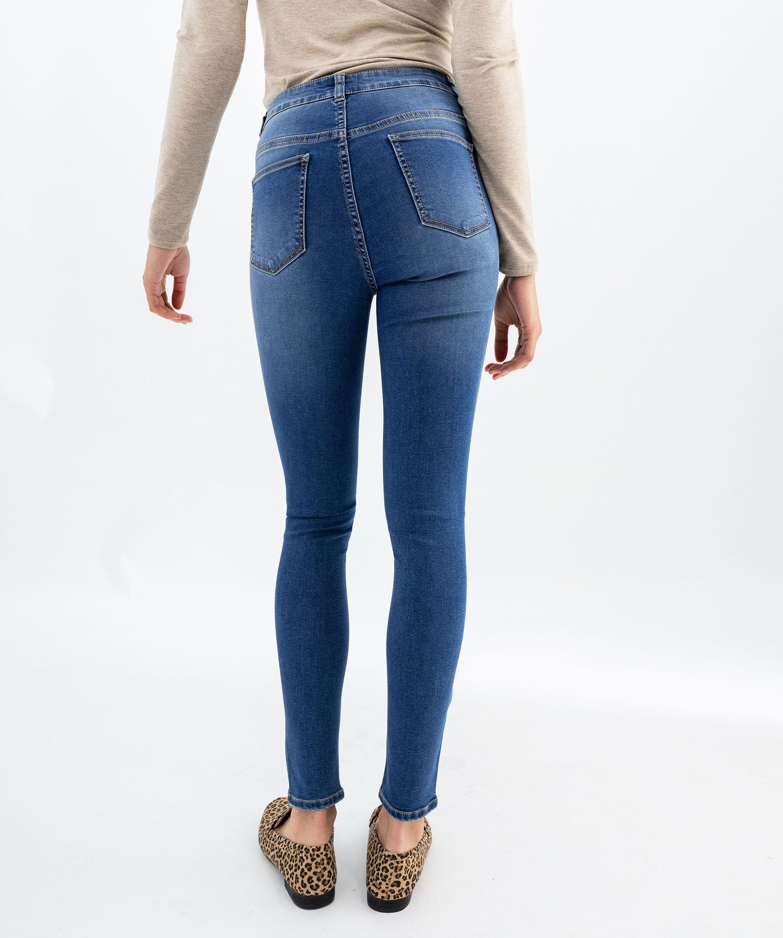 Jeans Femme Slim Taille Haute Stretch - Taille 36 à 44 - Denim Extensible, Coupe Skinny