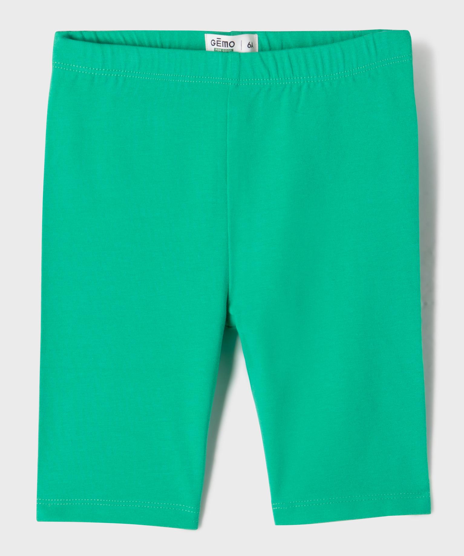 Cycliste en coton stretch à taille élastiquée fille - 6A - vert standard - GEMO
