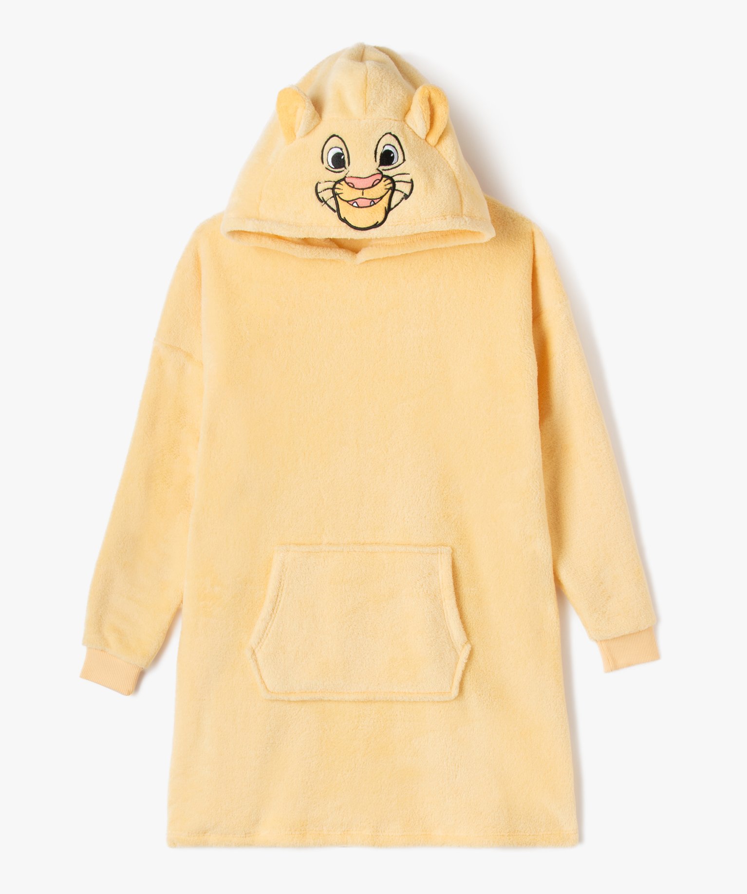 Chemise de nuit à capuche en maille peluche motif Le Roi Lion fille - Disney - 10 - jaune - ROI LION