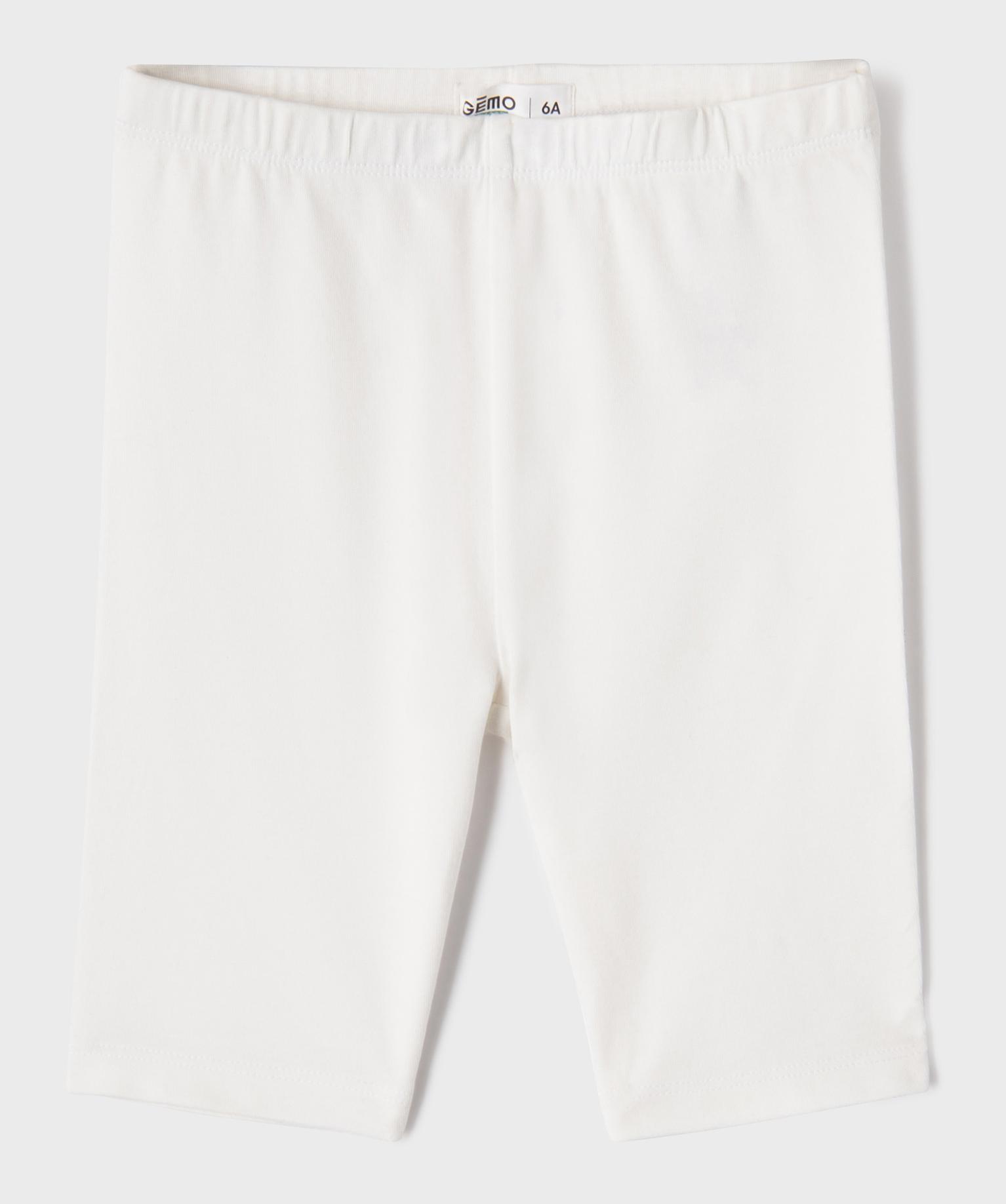 Cycliste en coton stretch à taille élastiquée fille - 9A - blanc standard - GEMO