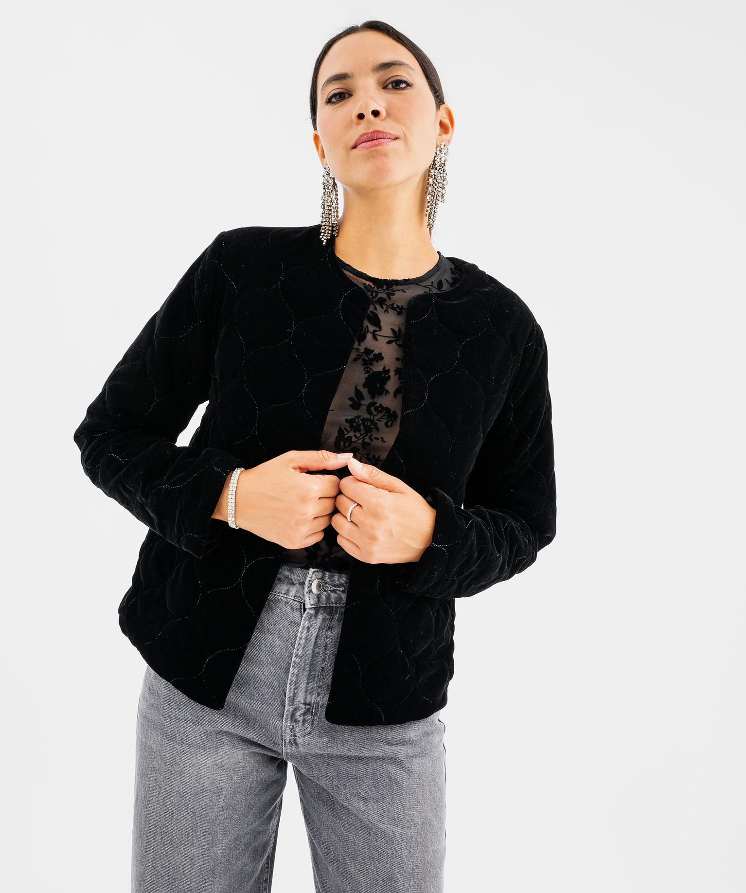 Veste matelassée en velours femme - GEMO Veste matelassée en velours femme - GEMO